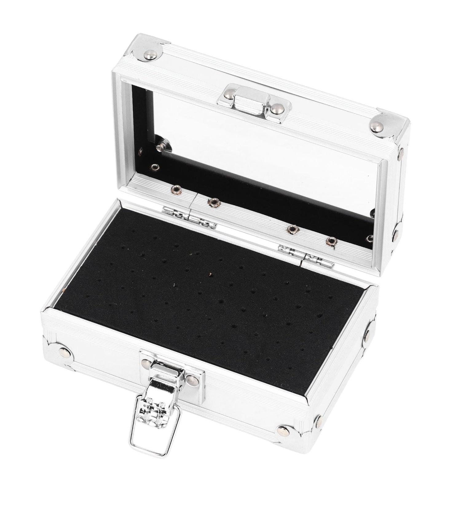 Nail Drill Bits Holder Durable Nail Drill Bits Container Multi Hole Dustproof for Technician for Salon (Silver) - Buy Online on GoSupps.com