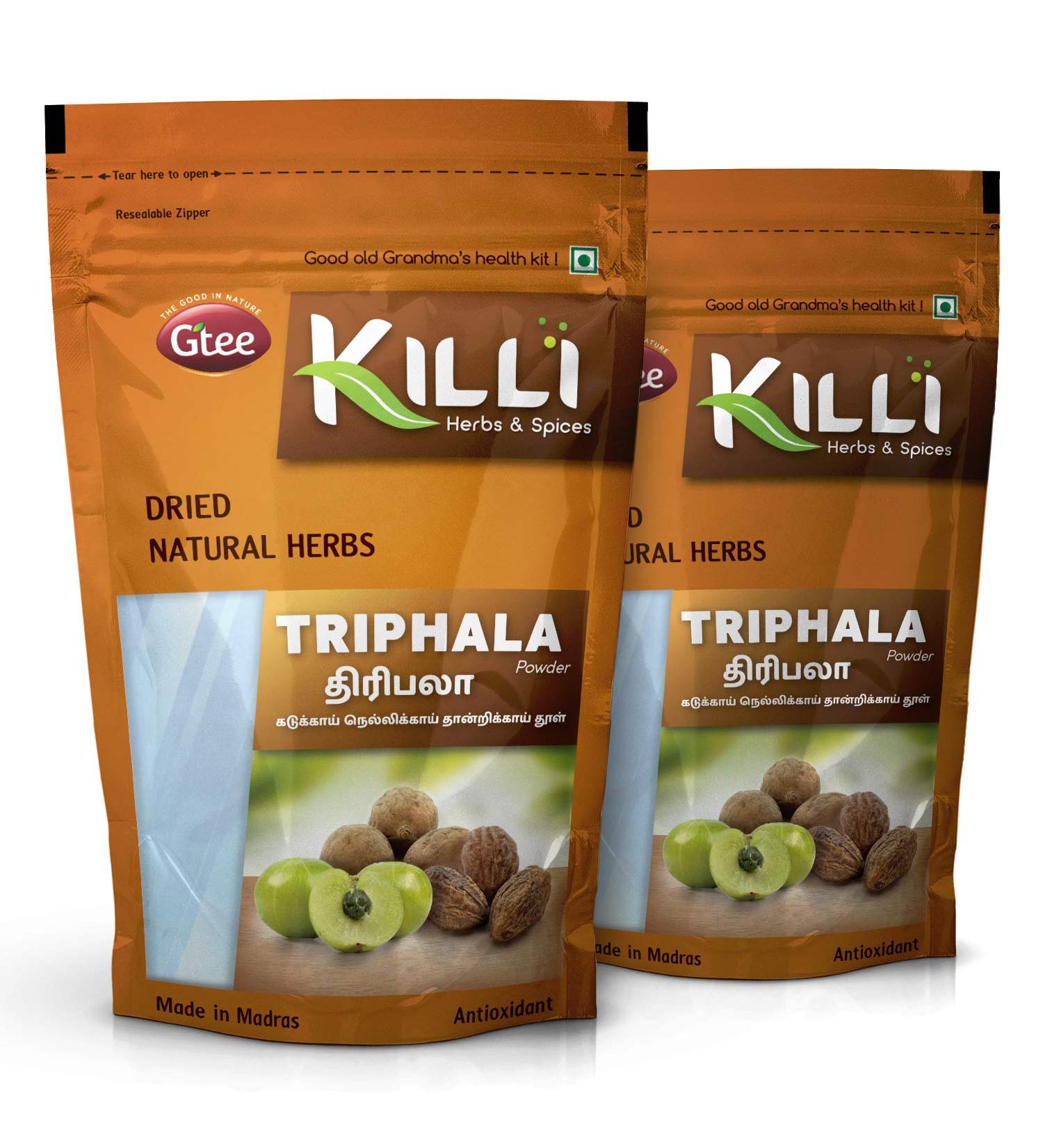 KILLI Triphala Powder (Amla Harad Baheda) 100g (Pack of 2) - Buy Online on GoSupps.com