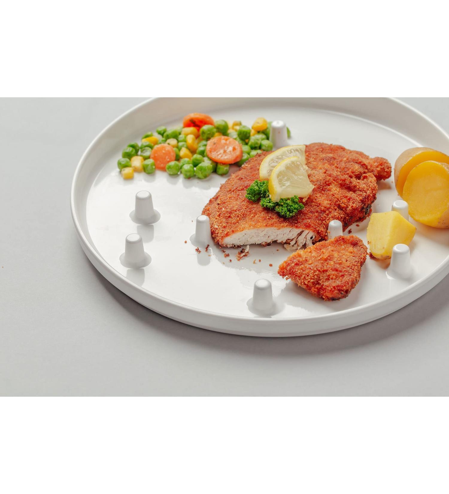 Ms. Kettner One-Hand Plate | Ideal Eating Aid for Stroke & Accident Recovery | Functional Eating Solutions - Buy Online on GoSupps.com