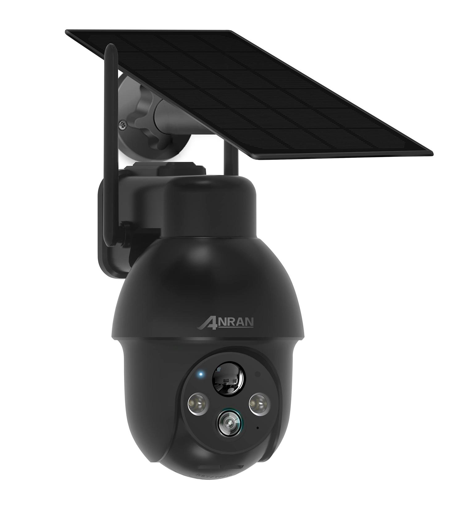 ANRAN 2K Outdoor Security Camera with Solar Power, 360 View, Smart Siren, Color Night Vision, Alexa Compatible - Q3 Black (3MP) - Buy Online on GoSupps.com