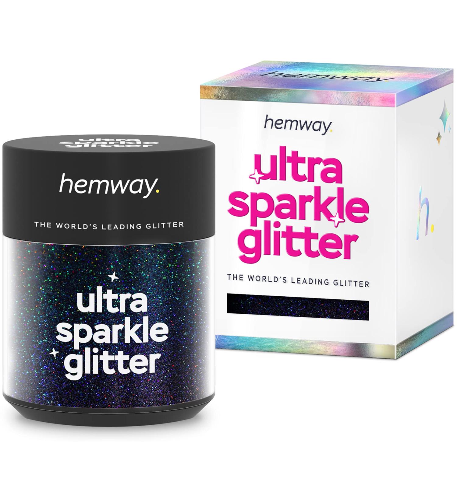 Hemway Ultra Sparkle Black Holographic Glitter Pot 25g - Multi-Purpose Cosmetic Safe for Halloween Makeup, Nails, Hair, Arts & Crafts - Fine 0.4mm - Epoxy Resin & Tumblers - Buy Online on GoSupps.com