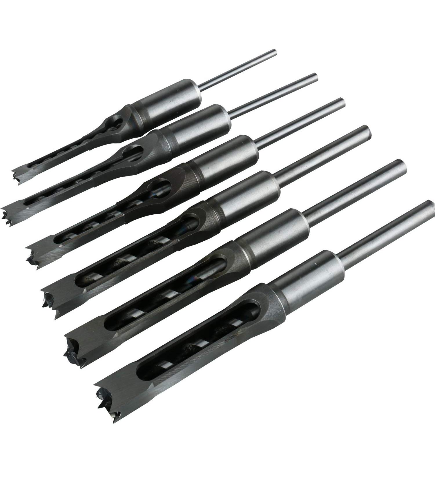 6pcs Square Hole Mortise Chisel Drill Bit Tools  5/8 9/16 1/2 3/8 5/16 1/4 HSS Woodworking Hole Saw Mortising Chisel Drill Bit Set  Different Sizes - Buy Online on GoSupps.com