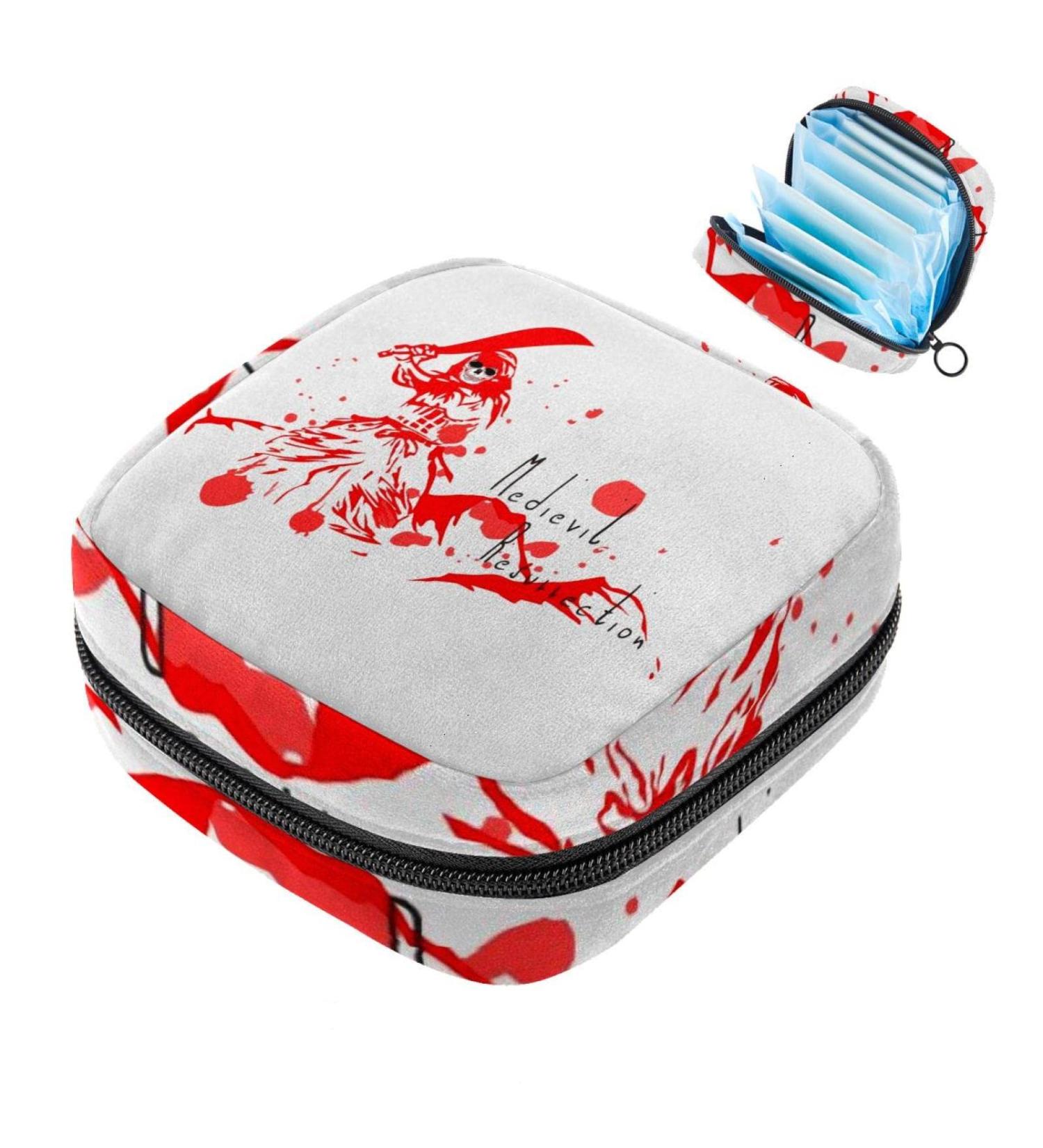 Menstruation Pad Bag with Zipper | Gothic Women's Napkin & Tampon Bag | Stylish Collective Bags for Girls - Buy Online on GoSupps.com