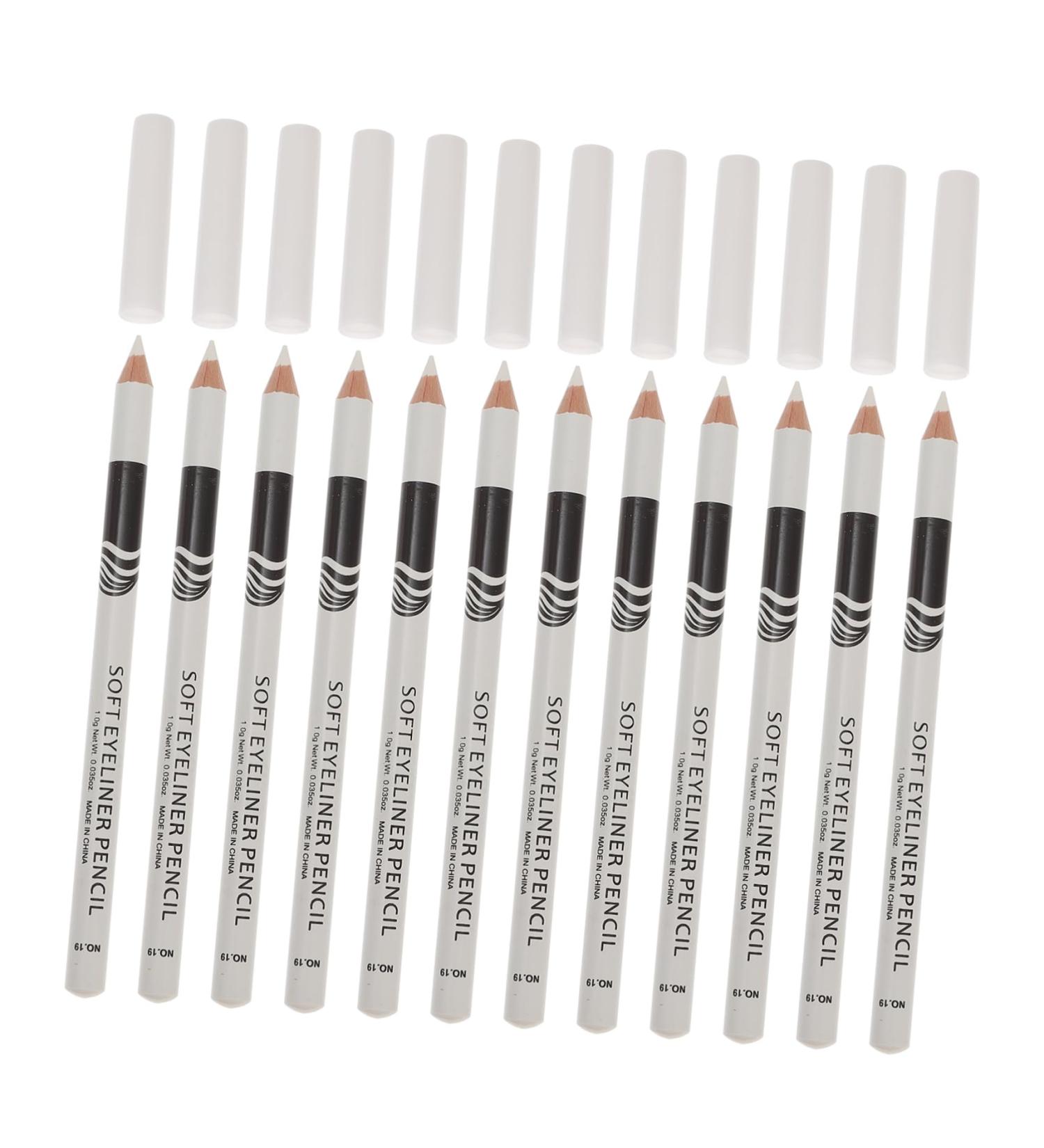 IWOWHERO 12pcs Lying Silkworm Eyeliner Eyeshadow Pencils Highlighter Makeup Pens Pen White Wood - Buy Online on GoSupps.com