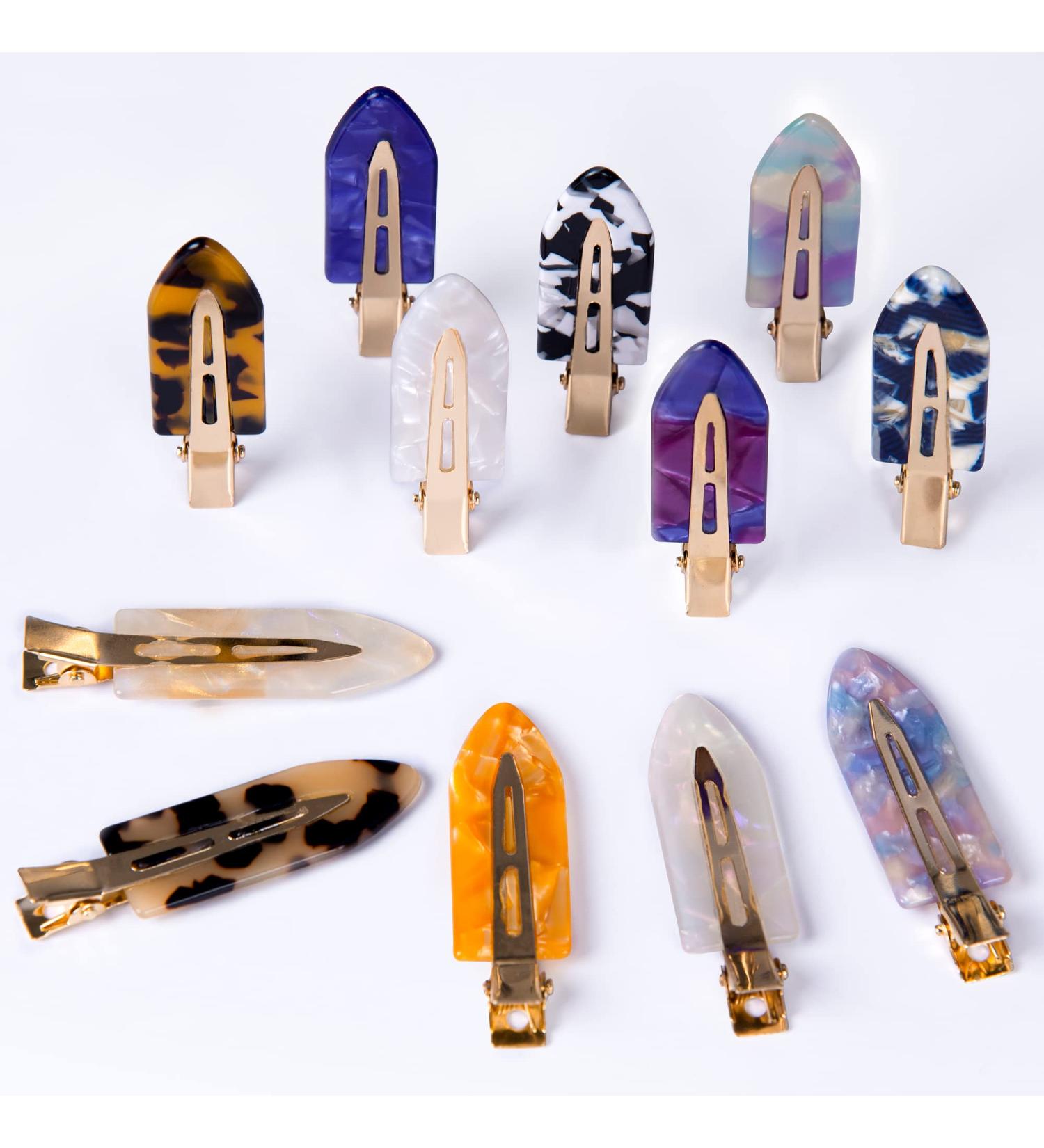 Cptots 12PCS No Bend Hair Clips | Creaseless Acrylic Resin Clips for Makeup & Styling | Hair Barrettes for Women - Style04 - Buy Online on GoSupps.com