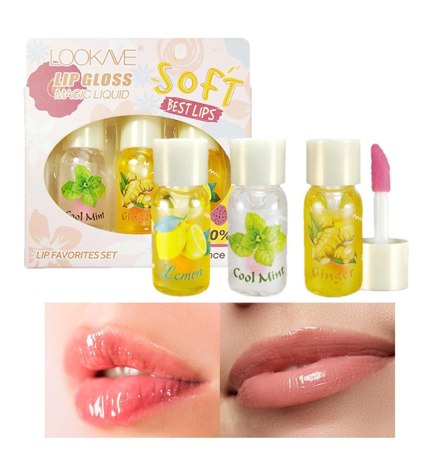 Lip plumperLip Balm Set With Cool Mint Clear Lip Gloss Set for Women Girls Moisturizer Lip Oil Makeup Kit for Lips Lingjiong - Buy Online on GoSupps.com