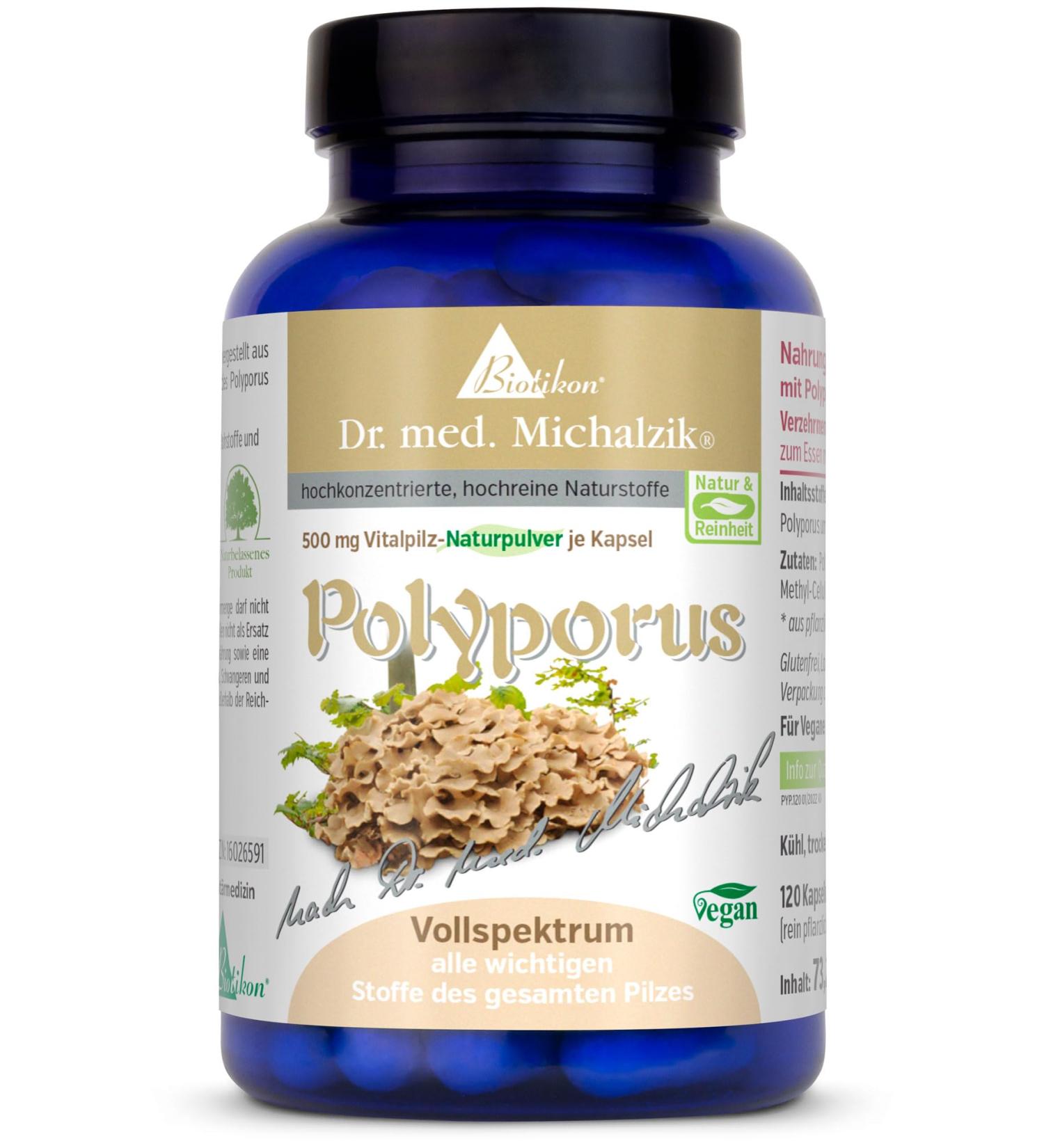  Biotikon Polyporus Dr med. Michalzik - Breeding Rabbit - Polyporus umbellatus 1000 mg - 120 Capsules - No Additives BIOTIKON  - Buy Online on GoSupps.com