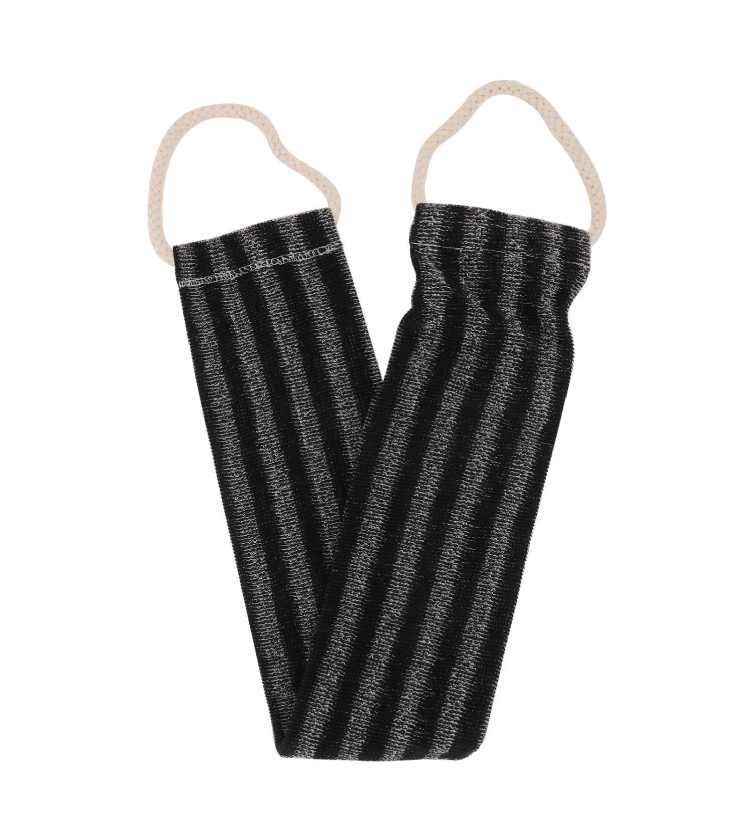 Dual-Sided Body Scrubber Sponge Back Exfoliator - Shower Loofah for Bath - 70x12cm Black - Buy Online on GoSupps.com