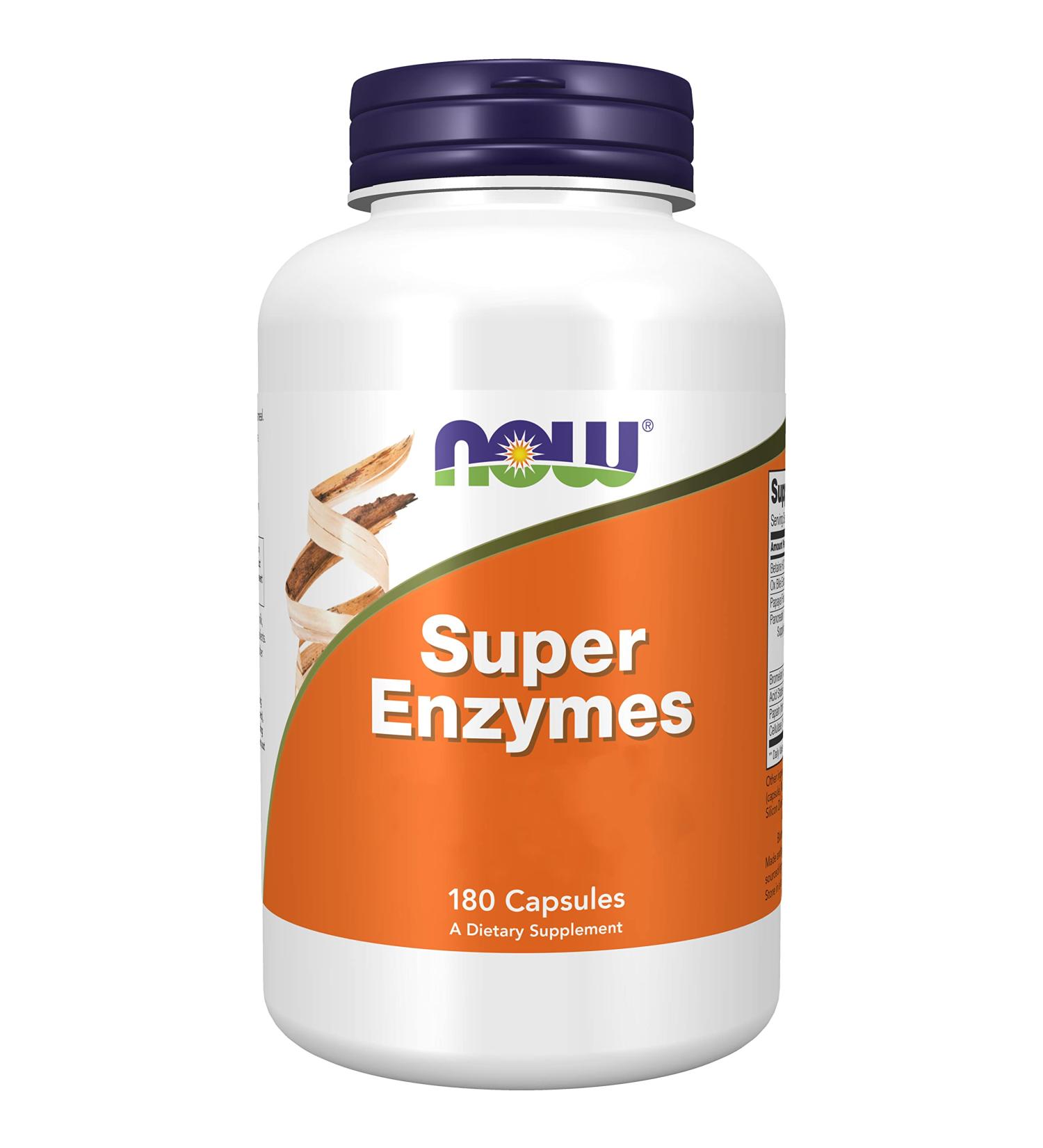 Now Foods Super Enzymes 180 Capsules - Lab-Tested Enzyme Blend - Gluten & Soy Free - Buy Online on GoSupps.com