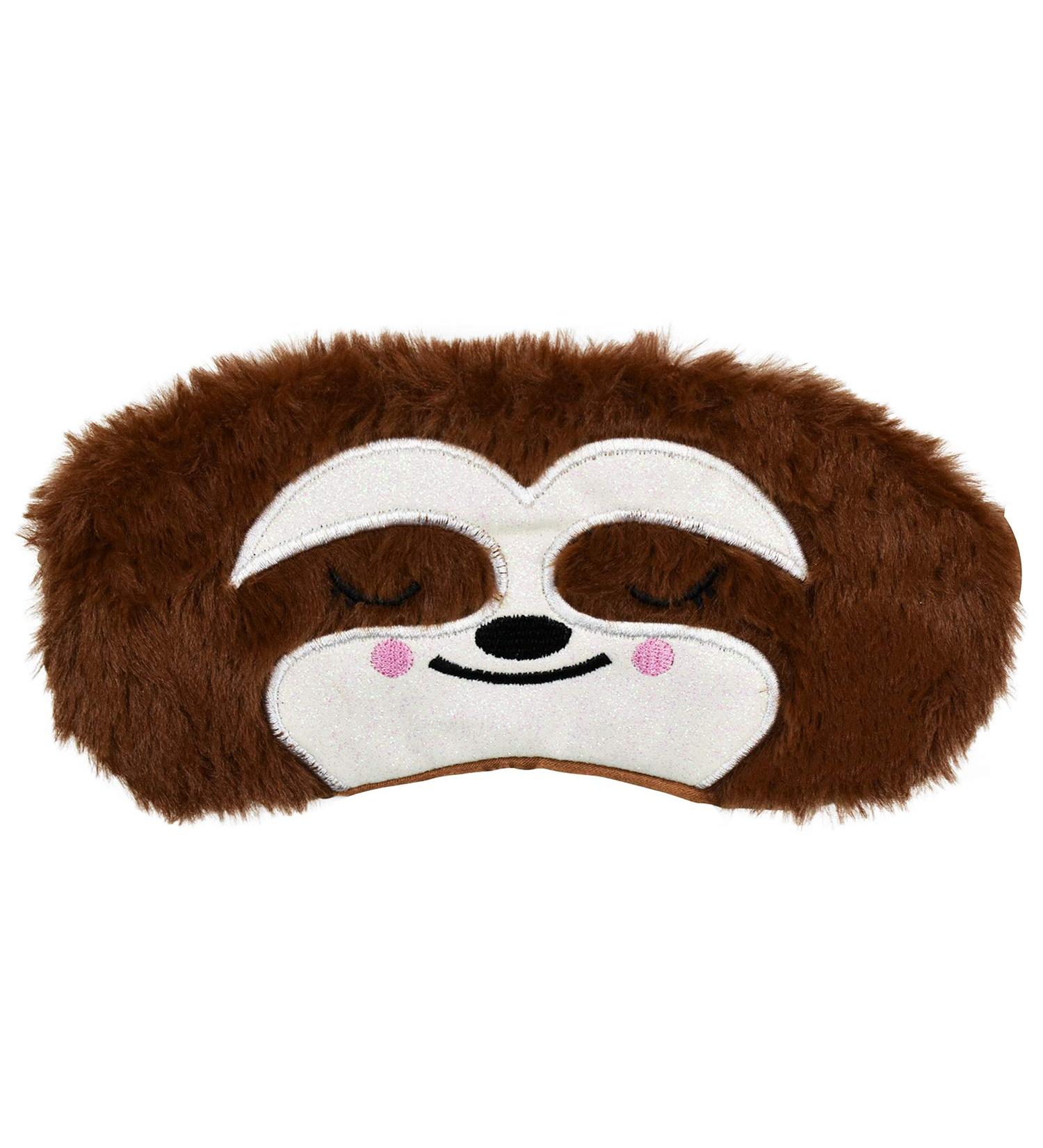 Ulife Mall Cute Sloth Funny Animal Eye Mask for Sleeping | Soft Fluffy Plush Blindfold for Women Men Girls Kids | Breathable Silk Cover for Night Nap, Travel, Meditation - Brown - Buy Online on GoSupps.com