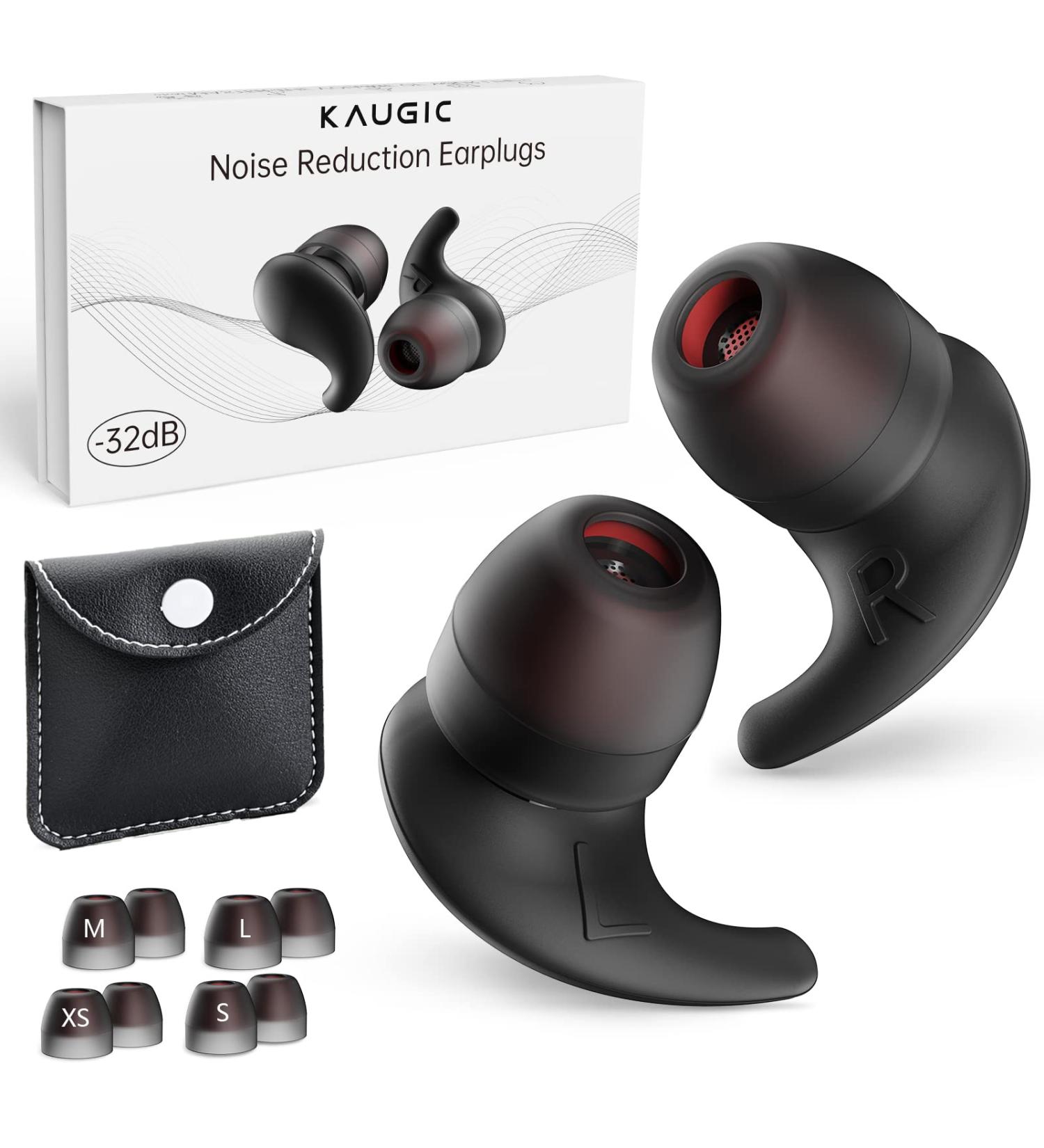 KAUGIC Ear Plugs for Sleep - Noise Reduction, Reusable Silicone Earplugs for Sleeping, Snoring, Work, Travel, Concerts - 8 Ear Tips (XS/S/M/L) - Buy Online on GoSupps.com