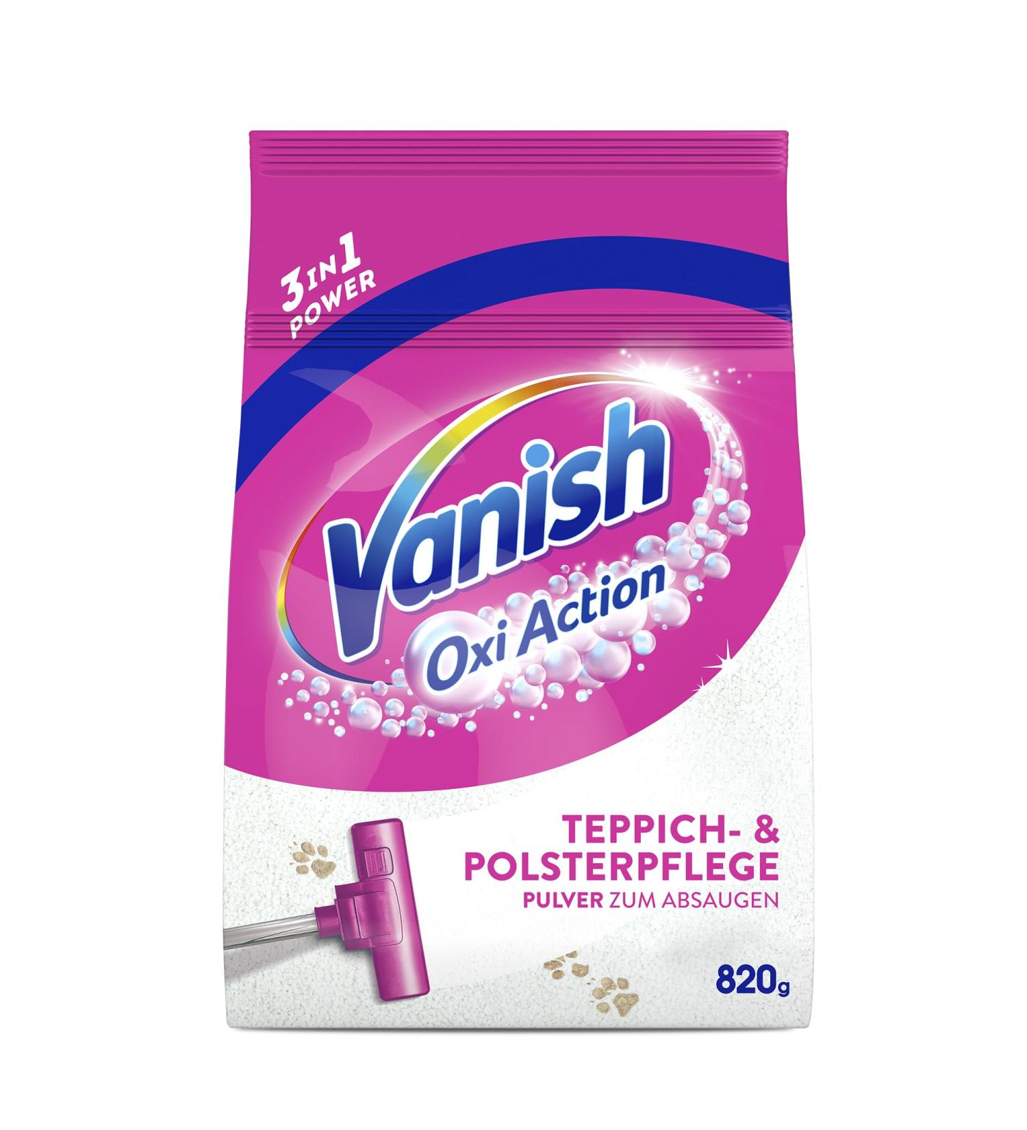 Vanish Oxi Action Upholstery & Carpet Cleaner Powder 820g - Powerful Cleaning for Large Areas Eliminates Dirt Odors & Dust - Buy Online on GoSupps.com