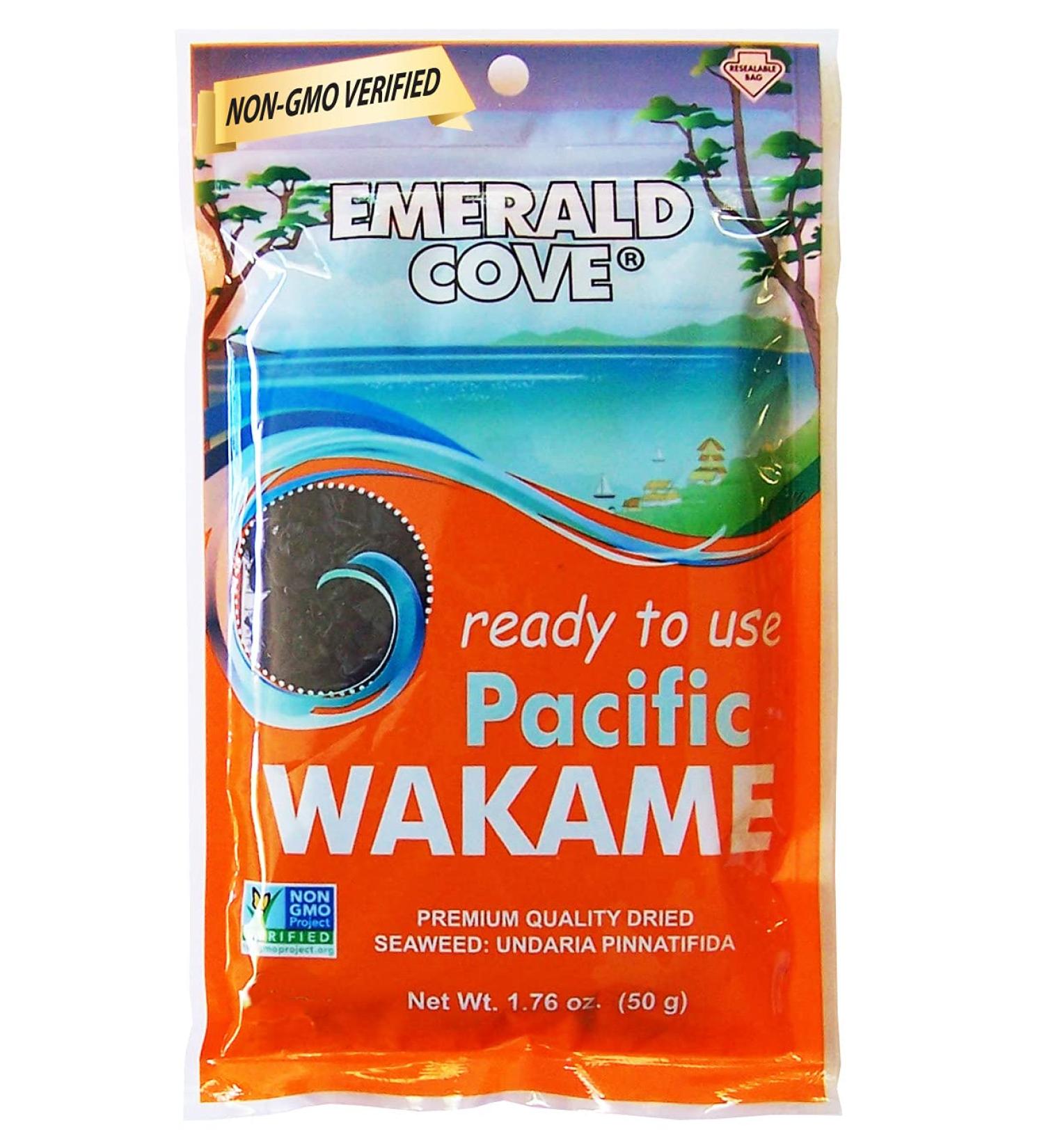Emerald Cove Pacific Wakame Seaweed: Ready-to-Use, Premium Dried, Non-GMO, Gluten-Free - 1.76 oz (1 pk) - Buy Online on GoSupps.com