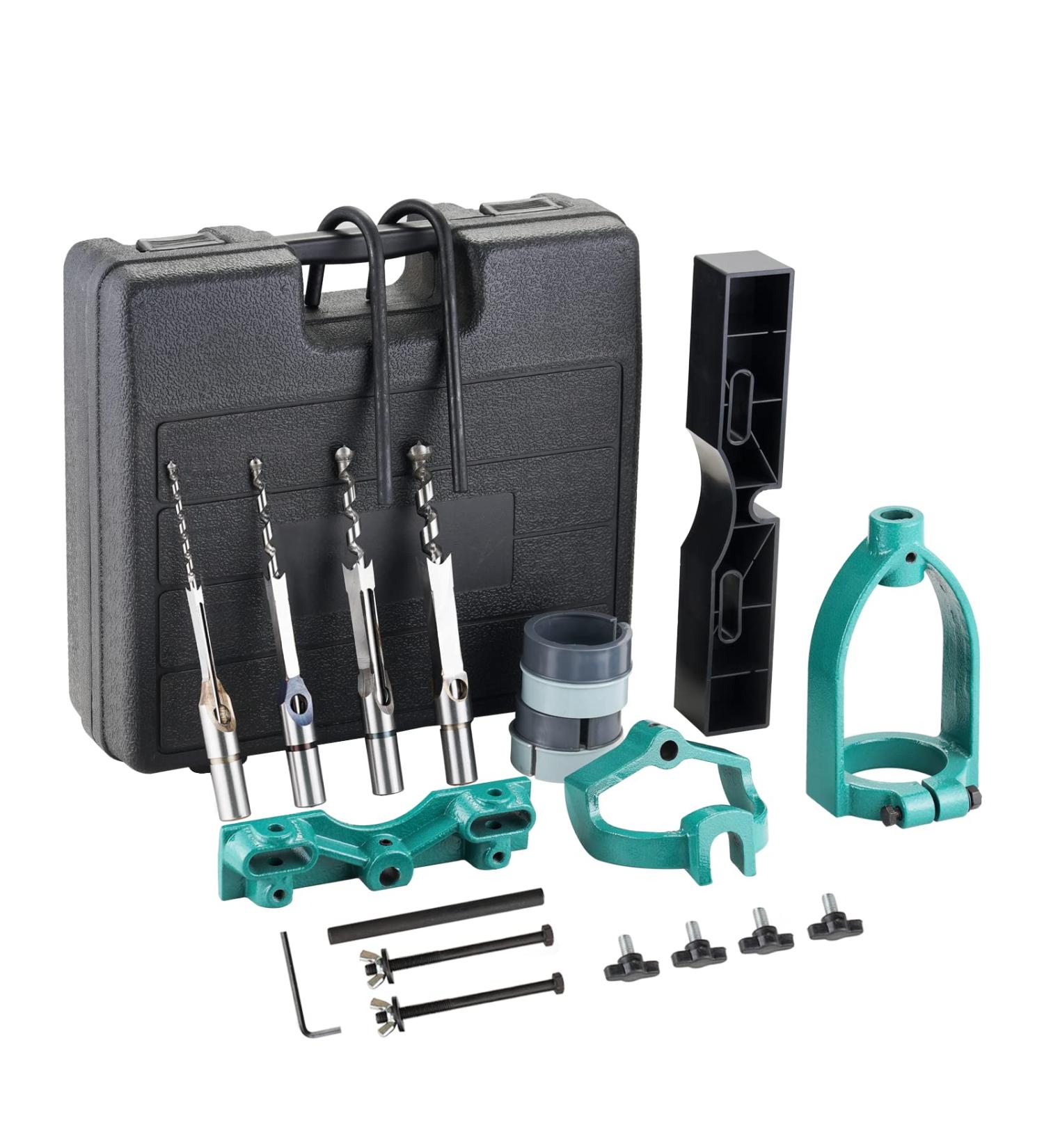 YUCHENGTECH Bench Drill Locator Set - Woodworking Mortiser Square Hole Chisel Drilling Machine with 4 Bits Steel - Buy Online on GoSupps.com