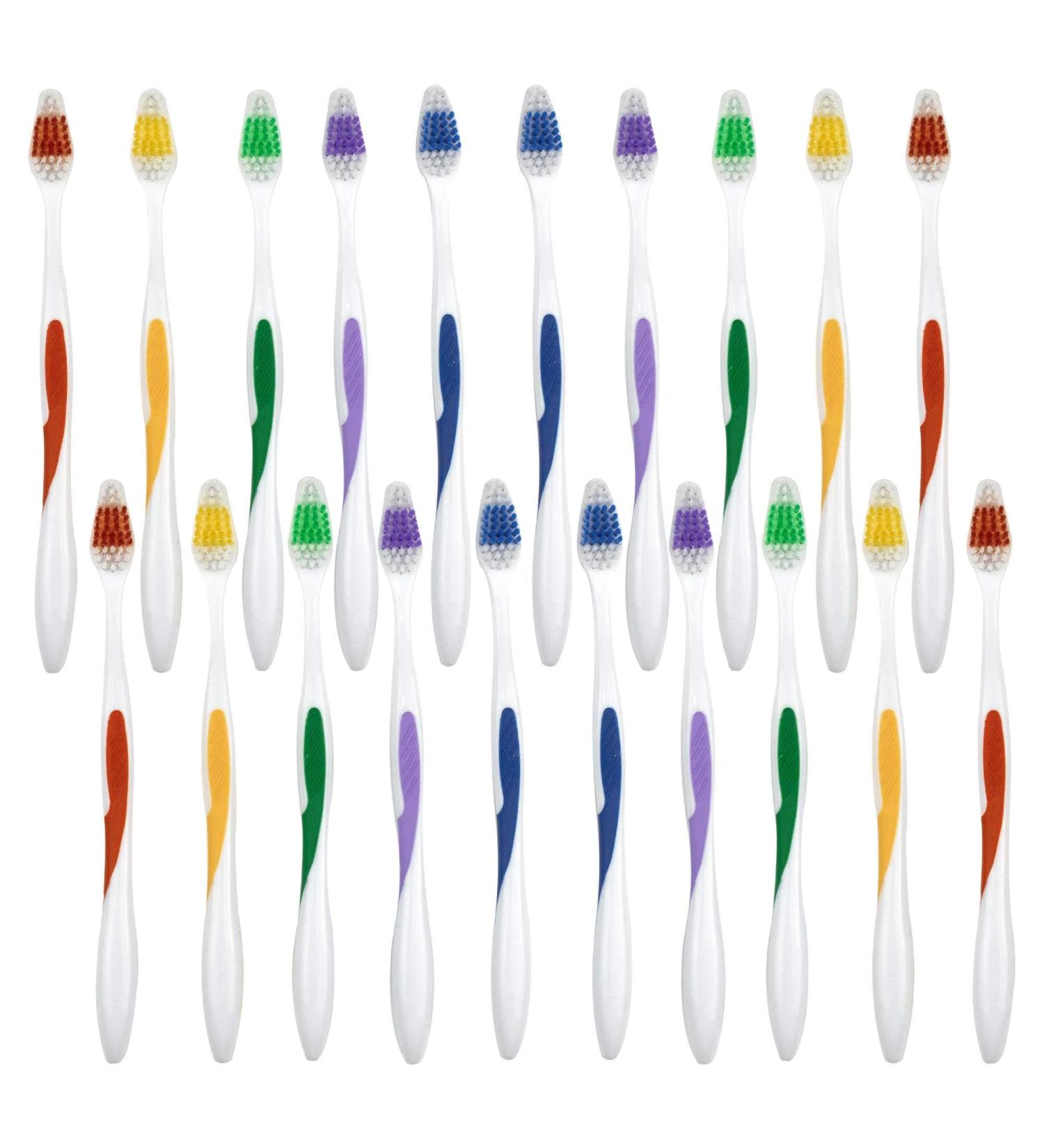 DecorRack 30 Toothbrushes Affordable Bulk Pack Disposable Manual Tooth Brush for Travel, Hotel, Guest, Camping, Good for Single Use, Detailing, Cleaning, BPA Free- Plastic (Not Individually Wrapped)