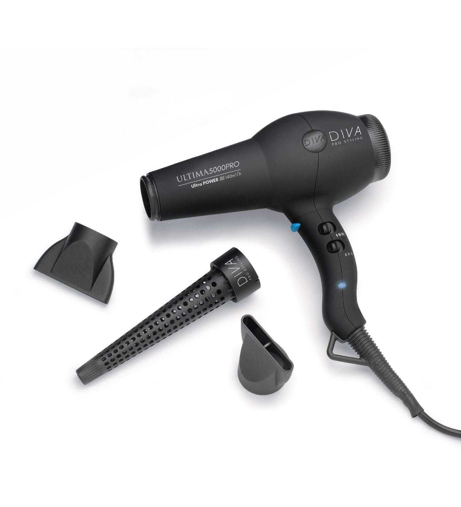Diva Pro Styling Ultima 5000 Pro Dryer 2200W with Ionic Conditioning - Black - Buy Online on GoSupps.com