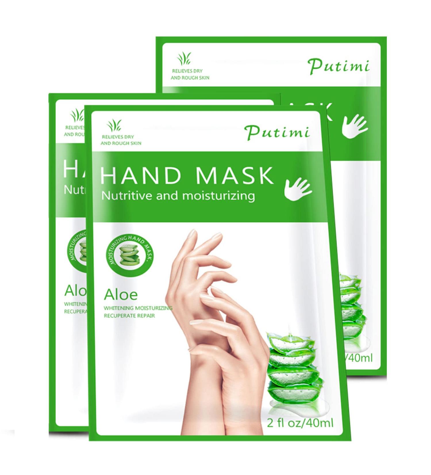 Hand Moisturiser Gloves 3Pcs Hand Masks for Dry Hands Plant Extracts for Dry Aging Cracked Hands Intense Skin Nutrition Hand Cream Mask Whitening and Anti aging Repair Rough Skin (Aloe Vera) - Buy Online on GoSupps.com