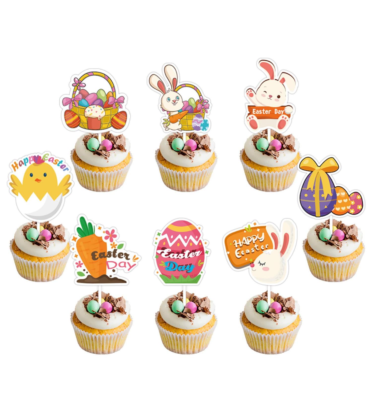 Easter Cake Decor Set 12Pieces Of Charm Rabbit Gnomes Easter Cupcake Toppers Cupcake Pick Festive Dessert Toppers Easter Themed Cake Embellishments - Buy Online on GoSupps.com