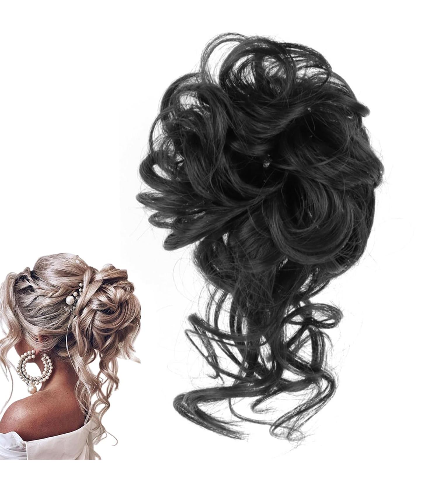 Prinfantasy Curly Wavy Hair Bun Extension Scrunchie - Large Synthetic Donut Updo Piece for Women/Girls - GBFQ001 - Buy Online on GoSupps.com