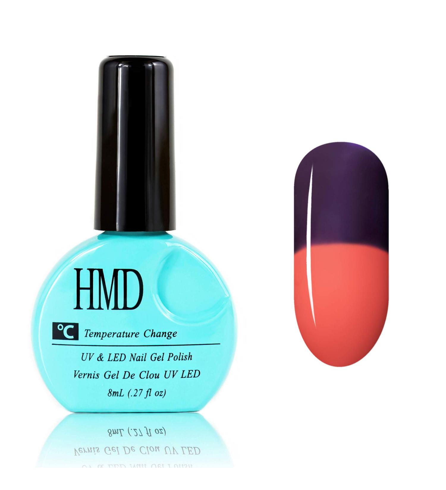 Canada HMD Soak Off UV LED Temperature Changing gel nail polish fast effect fast cure 8ml (003) Eggplant Purple with Coral Red. - Buy Online on GoSupps.com