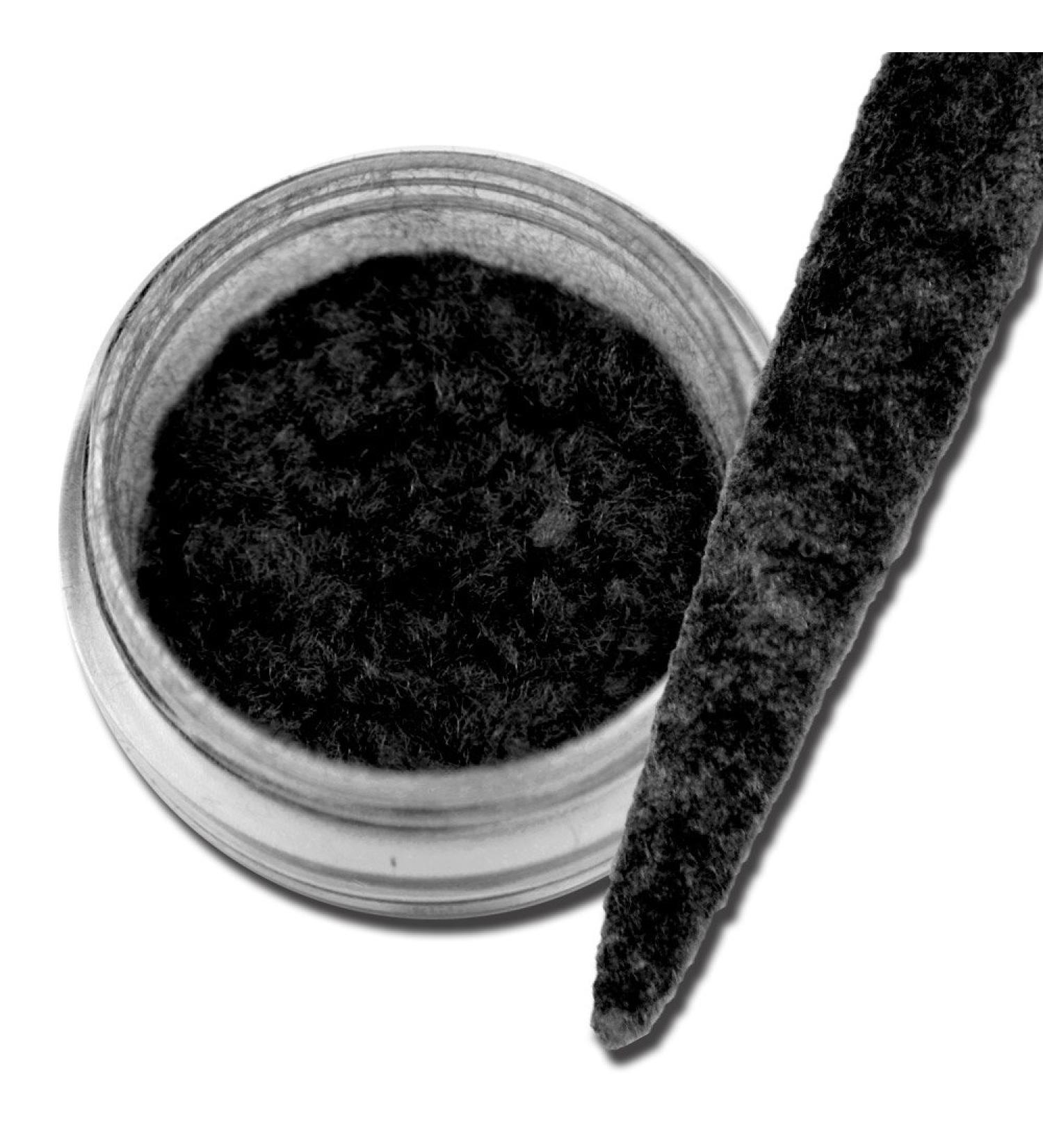 Velvet Plush Powder Pompom Look Powder Nailart Black
