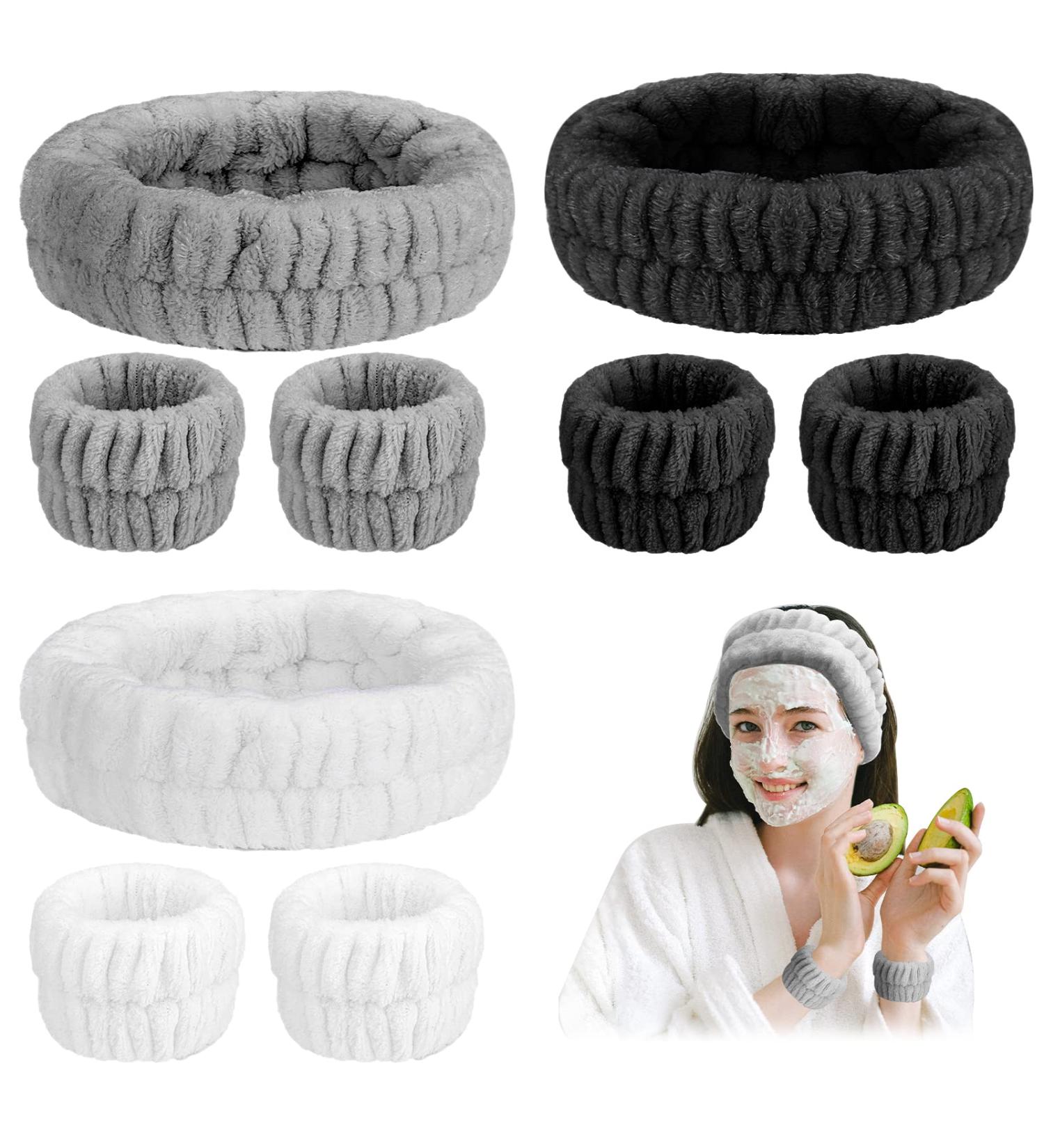 Buy AIEX 9-Piece Makeup Headband Set for Women - Soft Microfiber Spa & Facial Headbands (White Gray Black) - Cute & Comfortable for Every Use - Buy Online on GoSupps.com