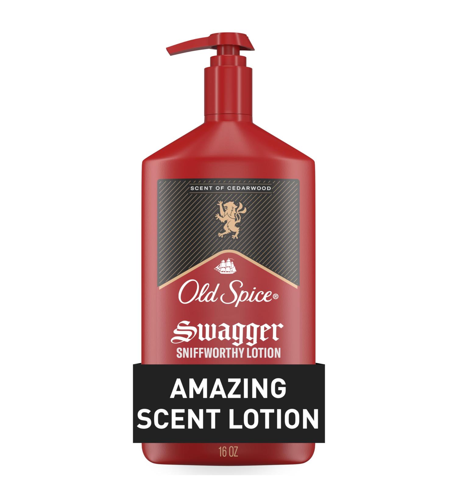 Old Spice Hand Face & Body Lotion for Men 24/7 Lightweight Moisturization with Amazing Scent Instant Absorption For All Skin Types Swagger with Cedarwood Scent 16 oz Swagger with Cedarwood 16 Fl Oz (Pack of 1) - Buy Online on GoSupps.com