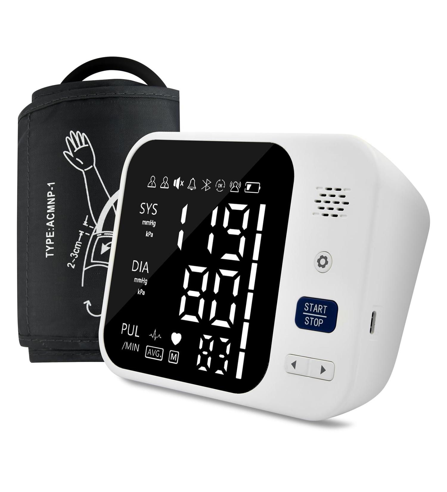 Cunsieun Upper Arm Blood Pressure Monitor | Accurate Blood Pressure & Pulse Measurement | Large Display Arrhythmia Detection 2x99 Memory Function | International Shipping Available - Buy Online on GoSupps.com