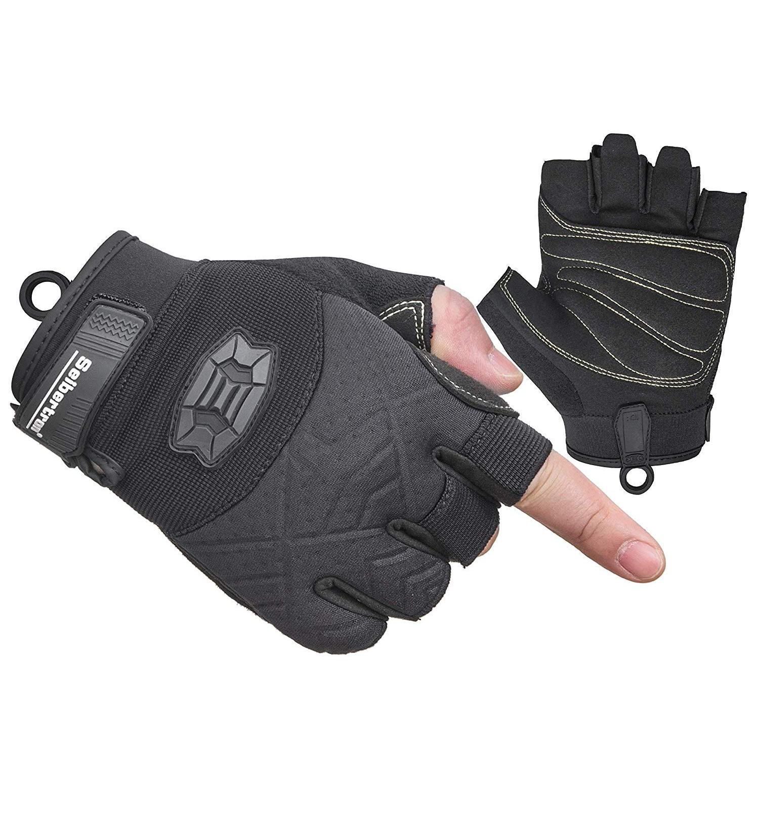 Seibertron Half Finger Padded Climbing Gloves - Lightweight Breathable & Durable for Adventure Rescue Sailing & Kayaking - XXL Black - Buy Online on GoSupps.com