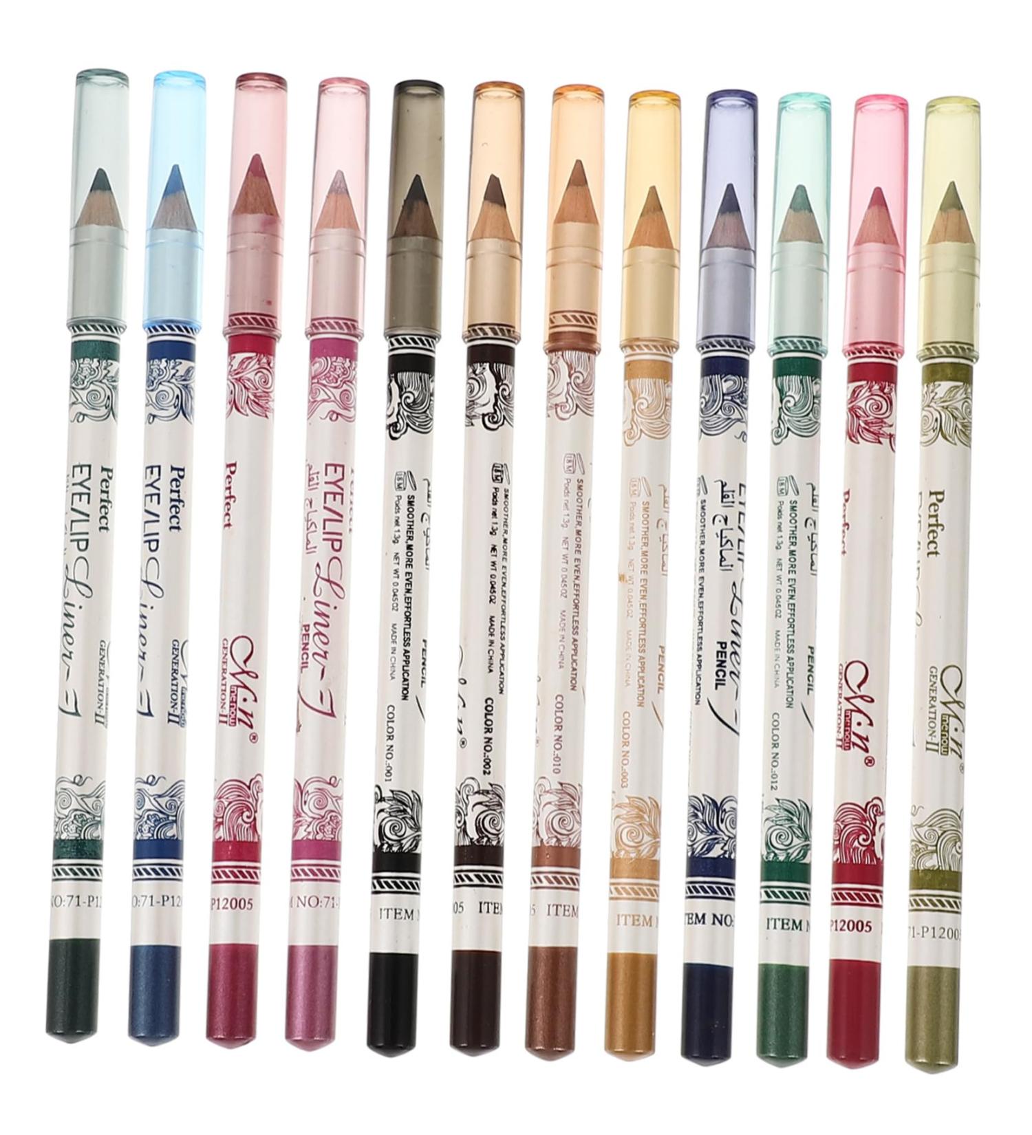 Angoily 2pcs 12 Eyeliner Pencil Glitter Eyeliner Eye Liner Pencils Cosmetic Pencils Set Clothing Make up 1 count (Pack of 1) As Shownx2pcs - Buy Online on GoSupps.com