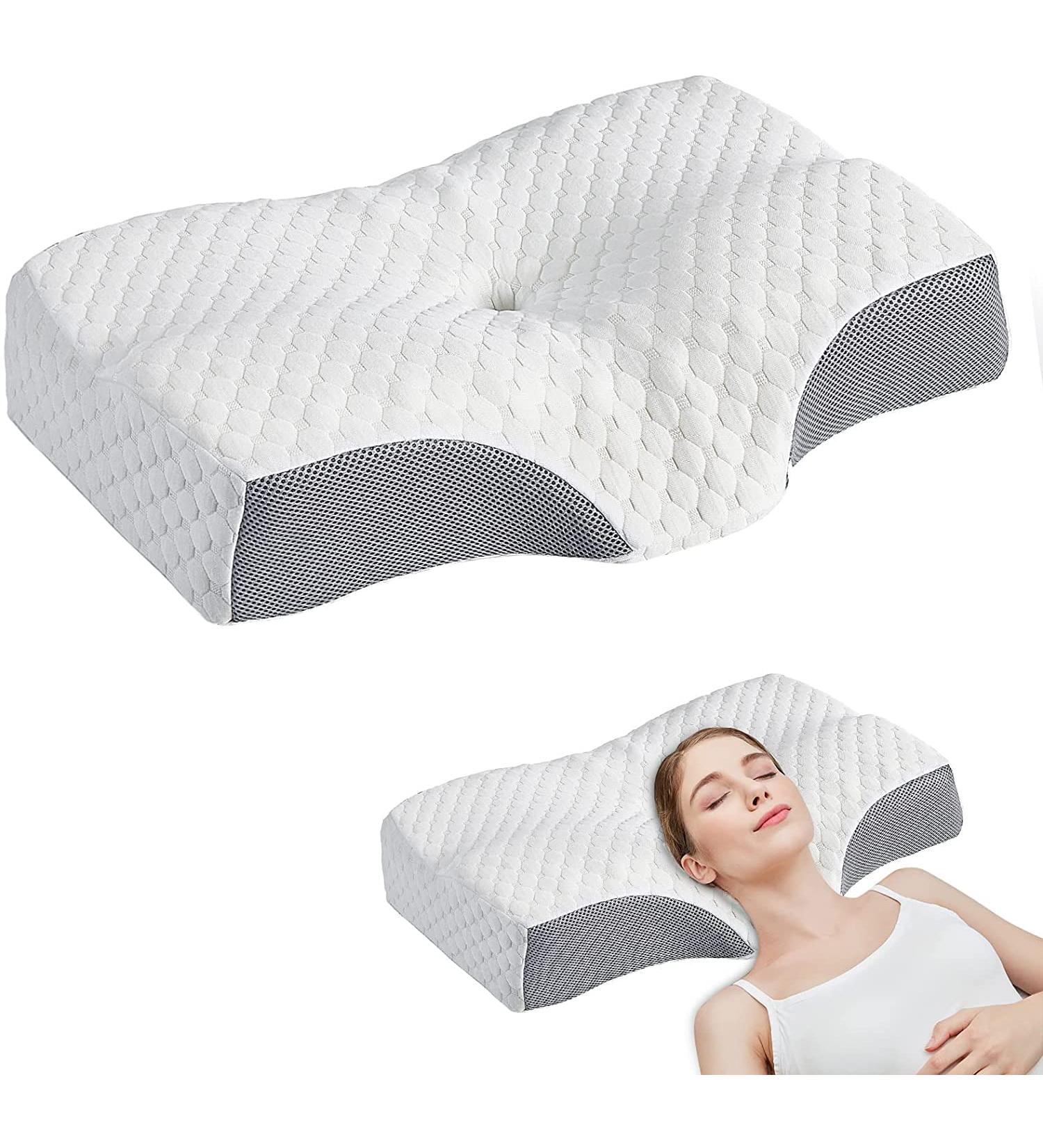 Sigoods Contour Memory Foam Pillow - Ergonomic Cervical Support for Neck & Shoulder Pain Relief | 3D Massage Units | Ideal for Side, Back, & Stomach Sleepers - Buy Online on GoSupps.com