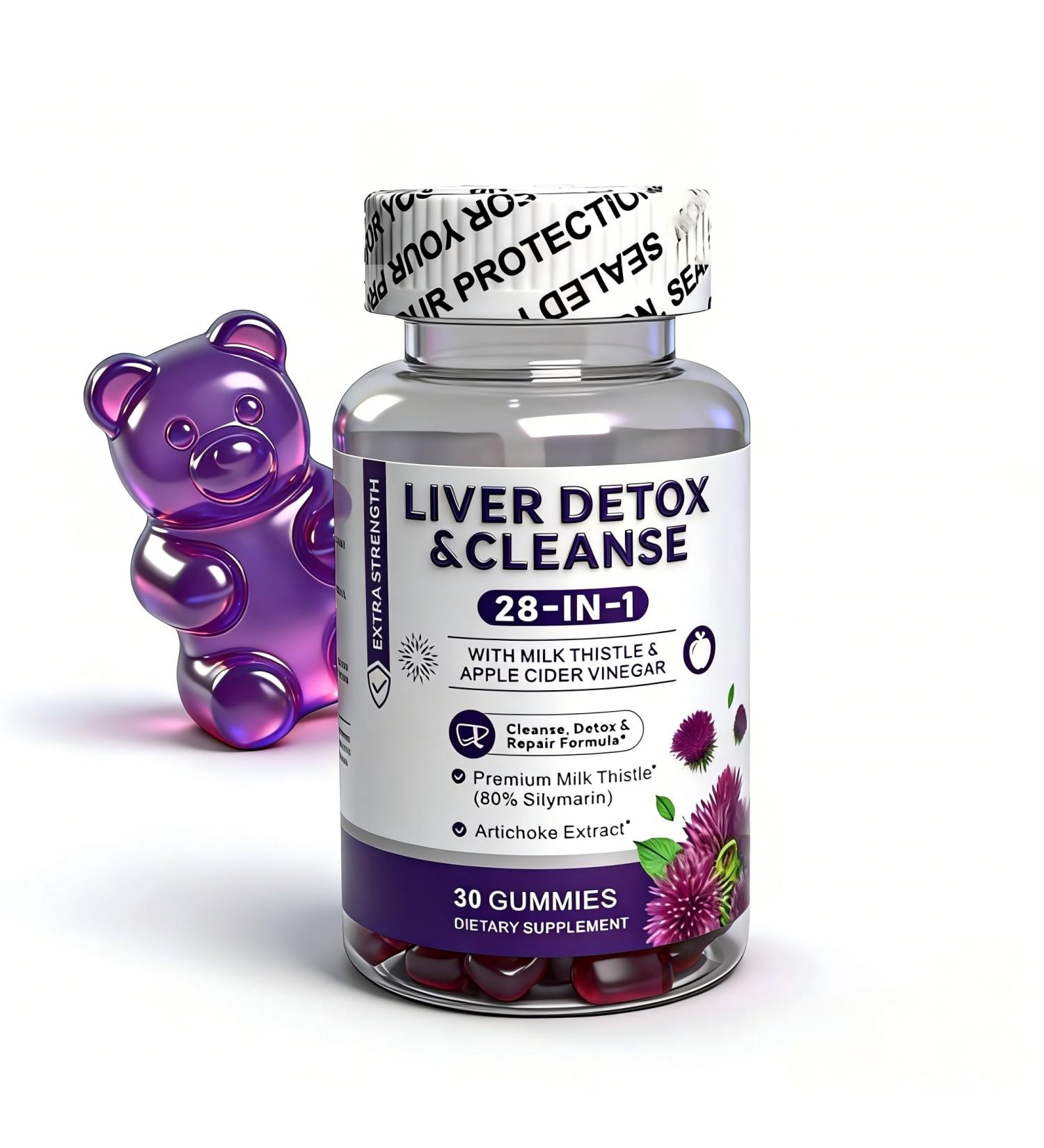 Biduka 28-in-1 Formula Liver Cleanse Detox & Repair Gummies with Milk Thistle & Apple Cider Vinegar Gummies - Buy Online on GoSupps.com