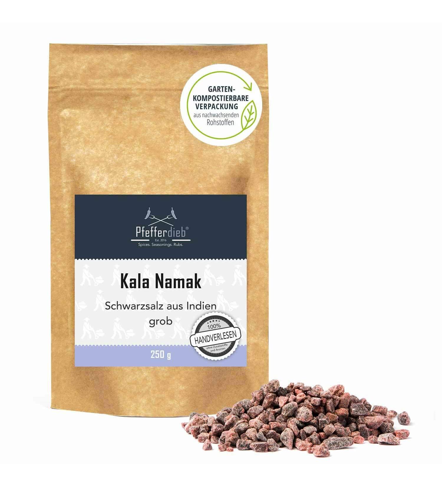 Buy Original Kala Namak Rock Salt from India - Gourmet Black Salt Granules for Salt Mills - 250g | Pepper Thief  - Buy Online on GoSupps.com