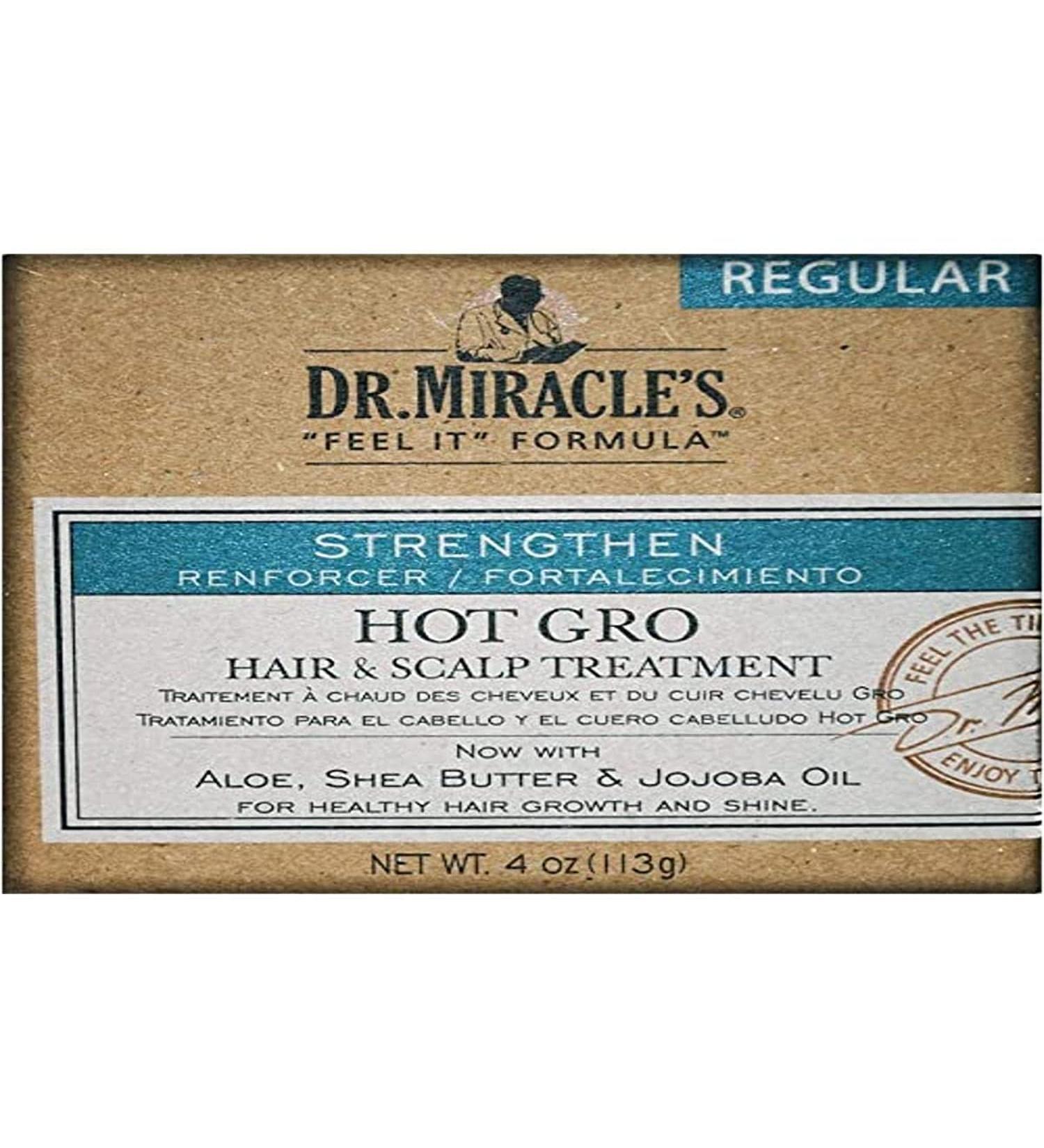 Dr. Miracle's Hot Gro Hair and Scalp Treatment - Aloe, Shea Butter, Jojoba Oil - 4 oz - Buy Online on GoSupps.com