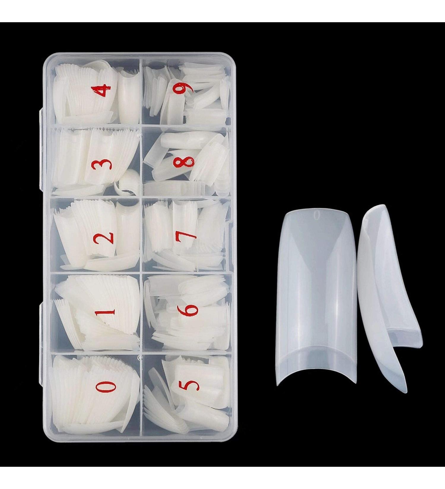 Natural False Nails 500 Pieces French Acrylic Nails Artificial Fake Nails False Nail Tip 10 Sizes With Box for Women Girls - Buy Online on GoSupps.com