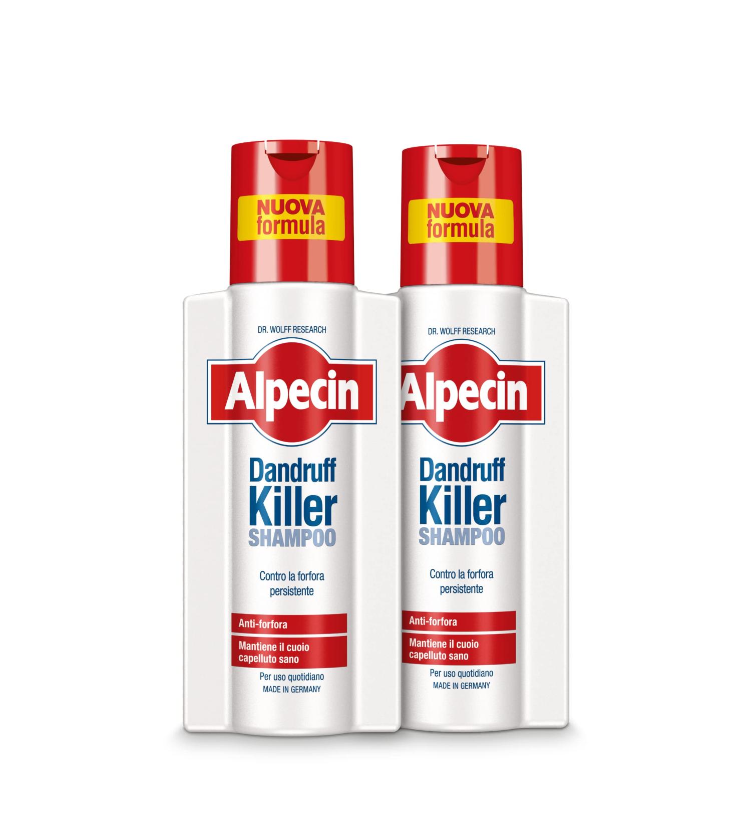  Alpecin Alpecin Killer Anti-Dandruff Shampoo 2 x 250 ml | Anti-Cheese Shampoo Anti-Wrinkle Treatment for Hair | Anti-Cheese Shampoo to Determine Oily Hair and Maintain Balance of Hair Leather.. - Buy Online on GoSupps.com