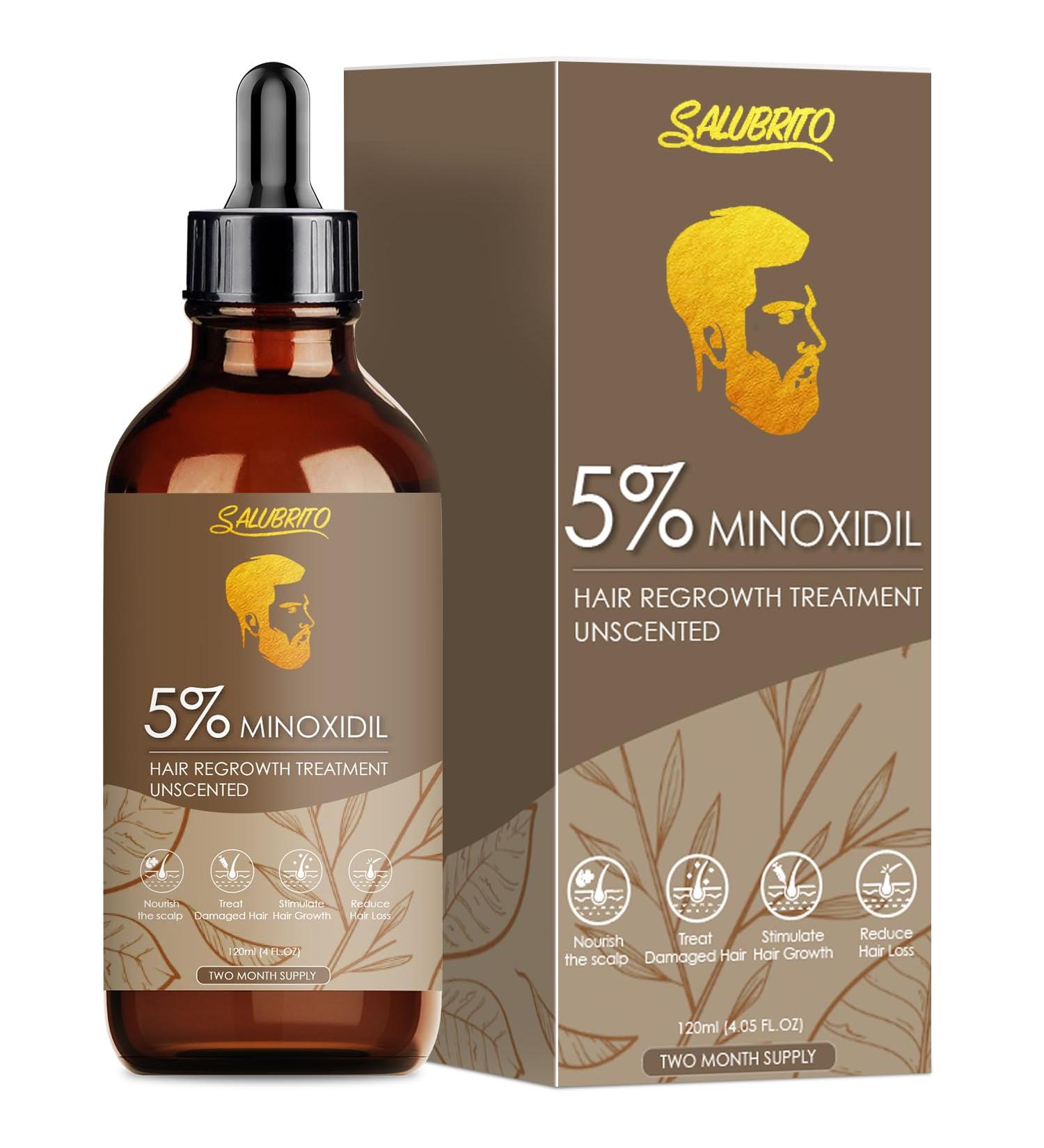 SALUBRITO 5% Biotin Minoxidil Hair Growth Oil 120ML - Hair Loss Treatment for Men & Women - Thickening & Regrowth Serum - Two Months Supply - Buy Online on GoSupps.com
