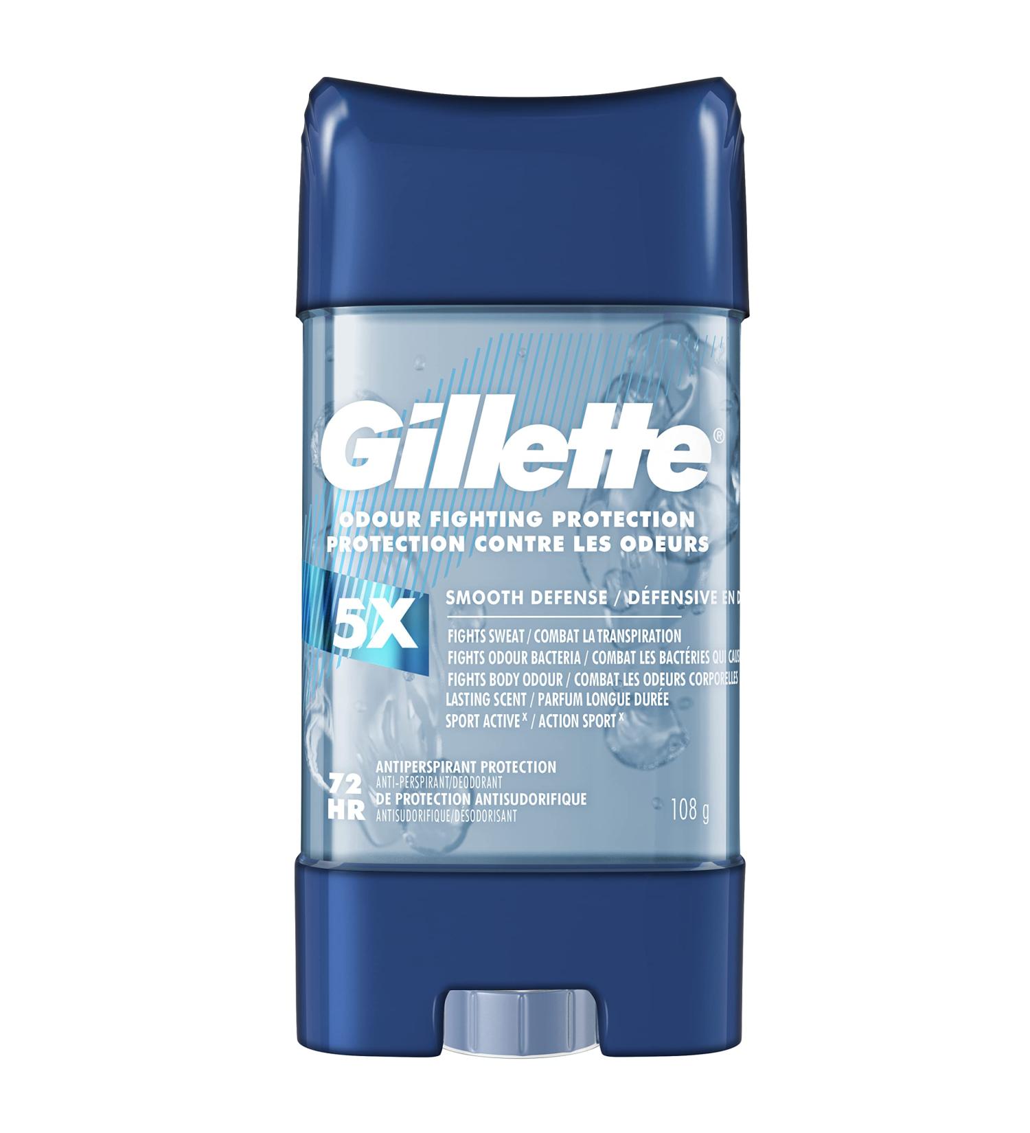 Gillette Antiperspirant and Deodorant for Men Clear Gel Smooth Defense 108g Clear Gel Smooth Defense 108 ml (Pack of 1) - Buy Online on GoSupps.com