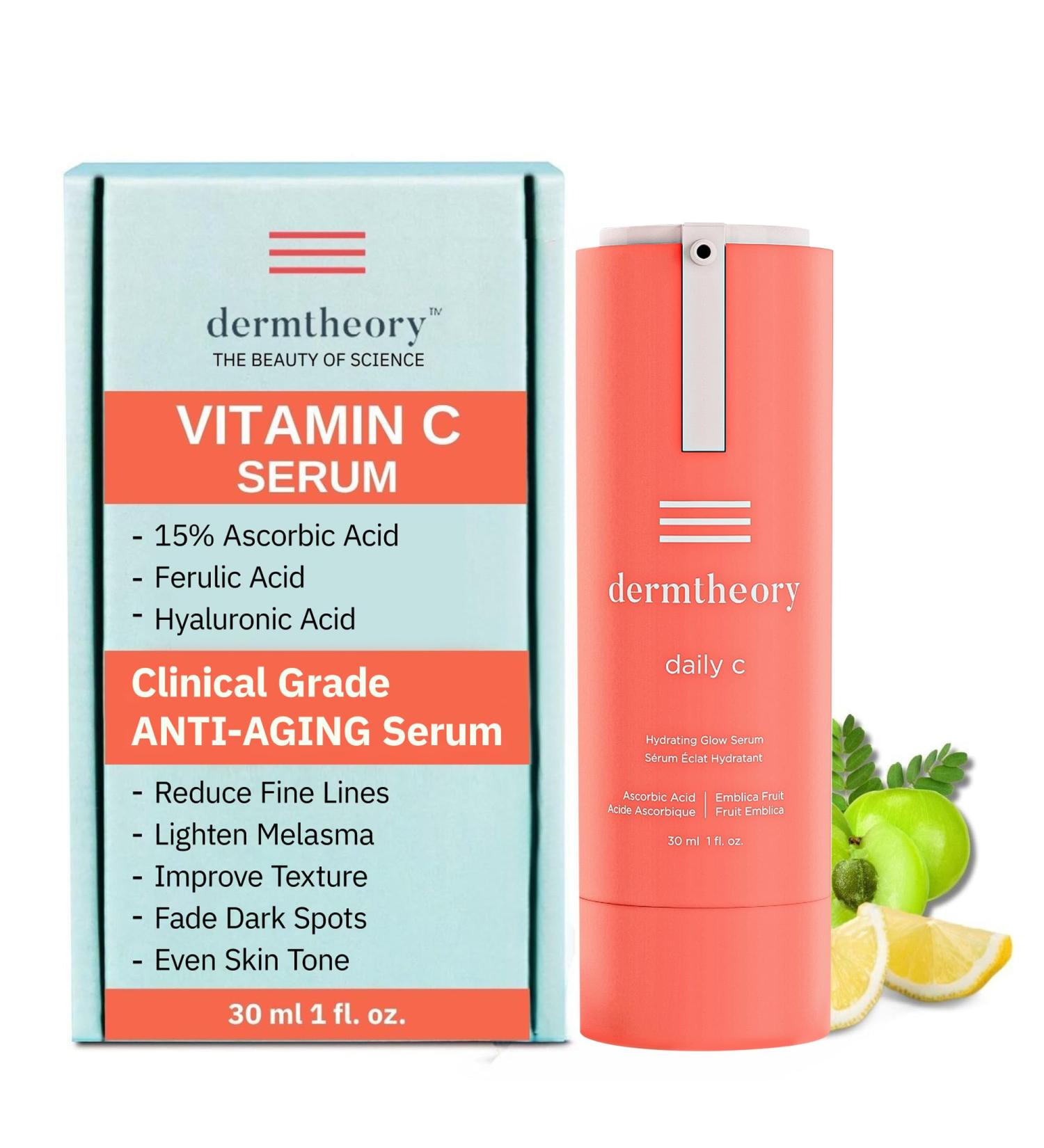 Daily C Hydrating Vitamin C Serum - 15% Ascorbic Acid & Hyaluronic Acid for Radiant Skin Dark Spot Treatment (30ml - Buy Online on GoSupps.com