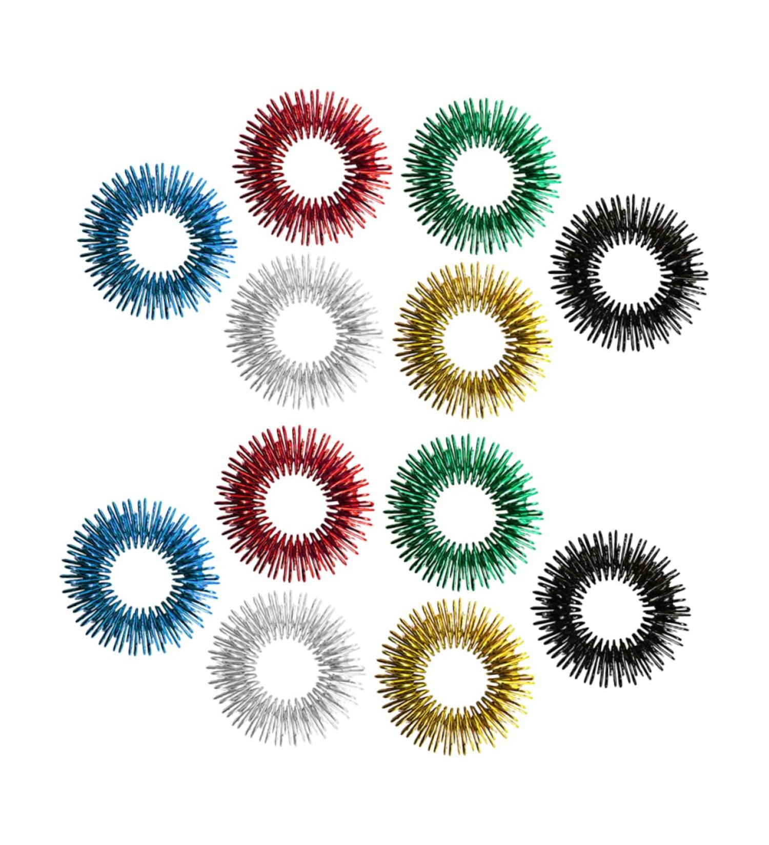 Beavorty 12-Pack Spiky Finger Massage Rings | Stress Reduction & Acupressure Toys for Decompression | International Shipping - Buy Online on GoSupps.com