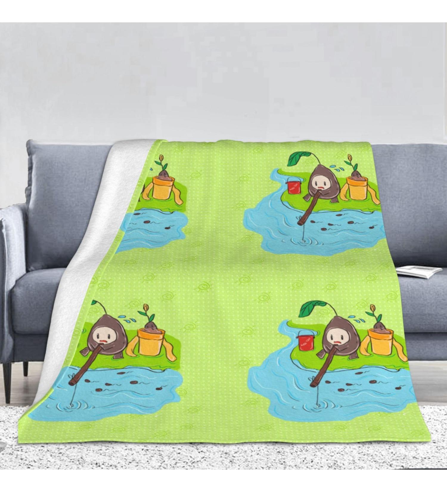 YYHHAOFA Sunflower Seeds Fishing Picture Flannel Blanket 66x90 in Normal : Skin-Friendly Warm and Comfortable Easy Care and Durable Black normal - Buy Online on GoSupps.com