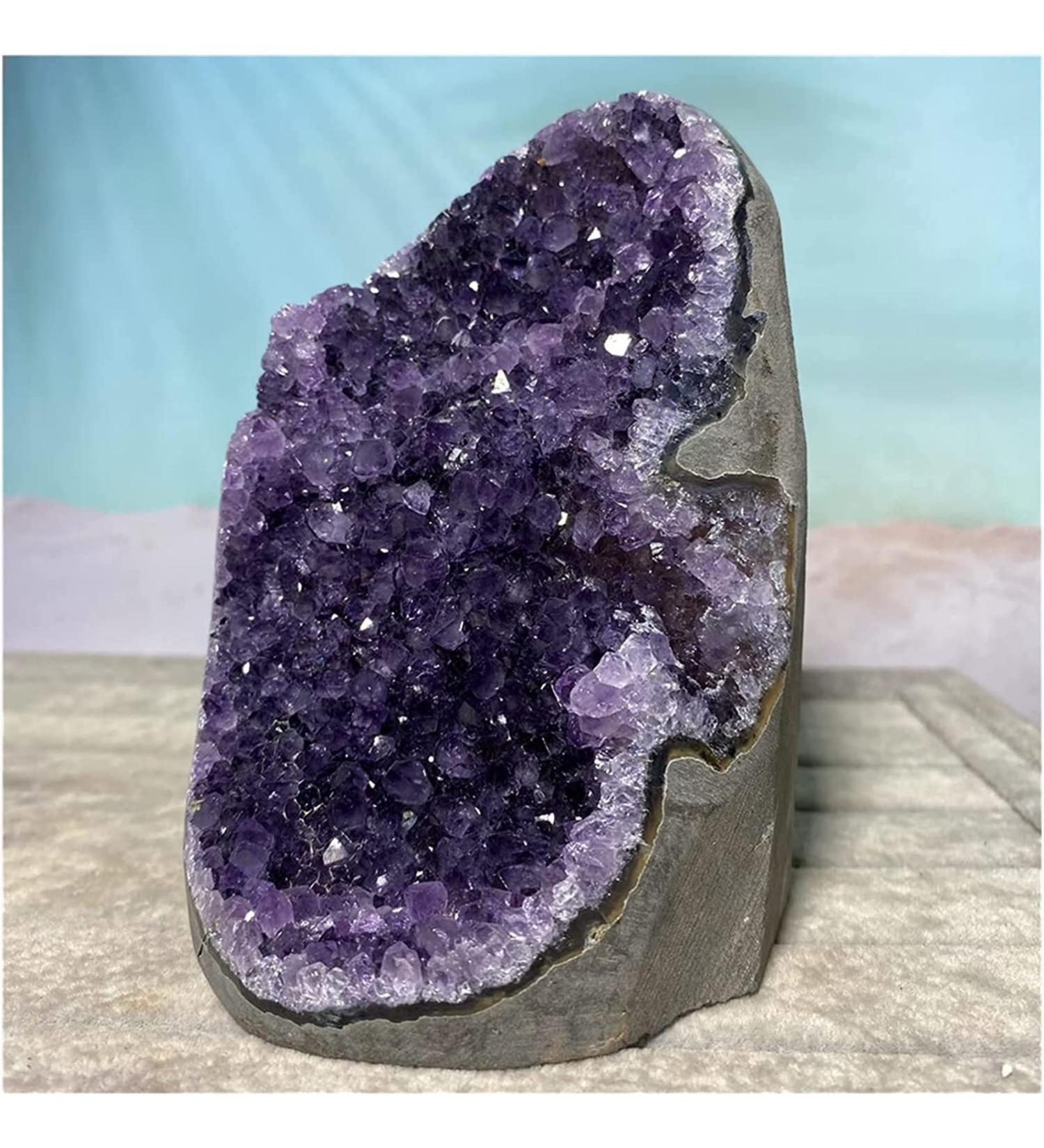 Amethyst Rough Stone Natural Amethyst Agate Quartz Crystal Cluster Stones Specimen Home Crafts Decoration Gift Geode - Buy Online on GoSupps.com