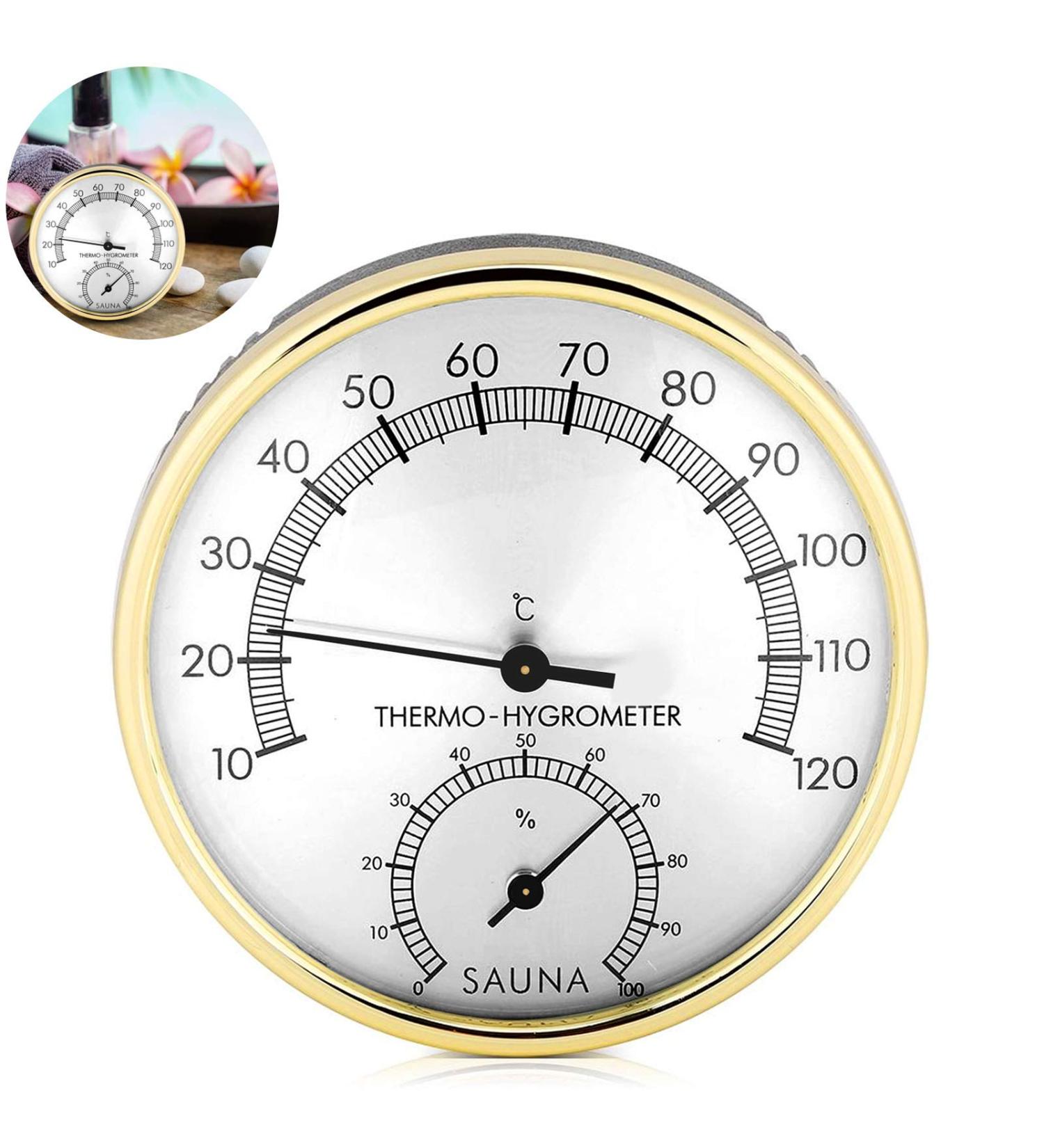 TAIMEMAO SAUNA Hygrometer | 2-in-1 Stainless Steel Thermometer & Hygrometer | High-Quality Analog Sauna Accessories | Accurate up to 120 C - Buy Online on GoSupps.com