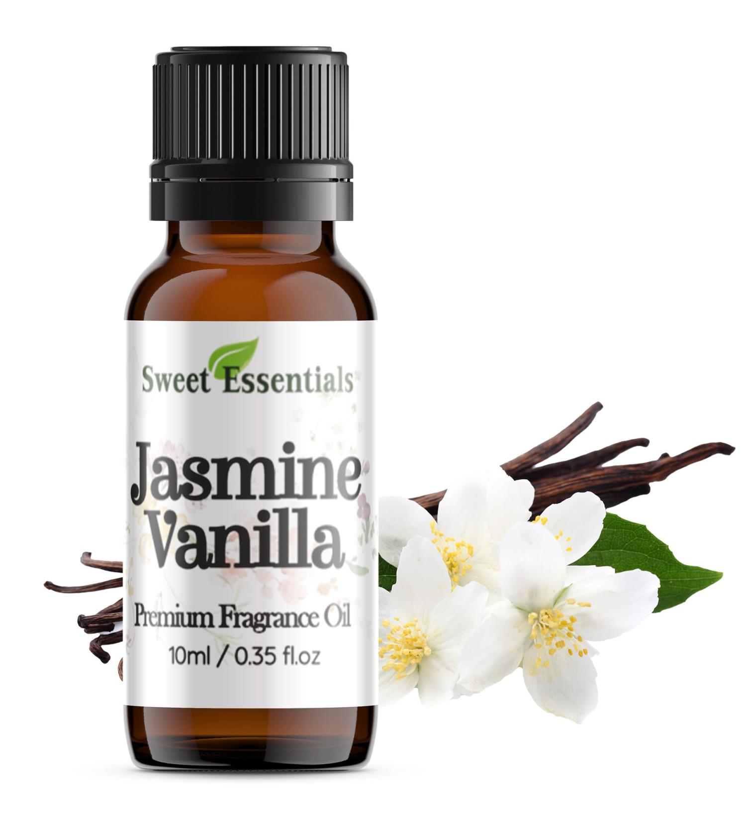 Jasmine Vanilla 10ml (0.35fl oz) Premium Fragrance Oil Aromatherapy Diffuser Crafts Soap Home Scents Bath & Body DIY Parfum and Much More. Versatile & Long-Lasting by Sweet Essentials - Buy Online on GoSupps.com