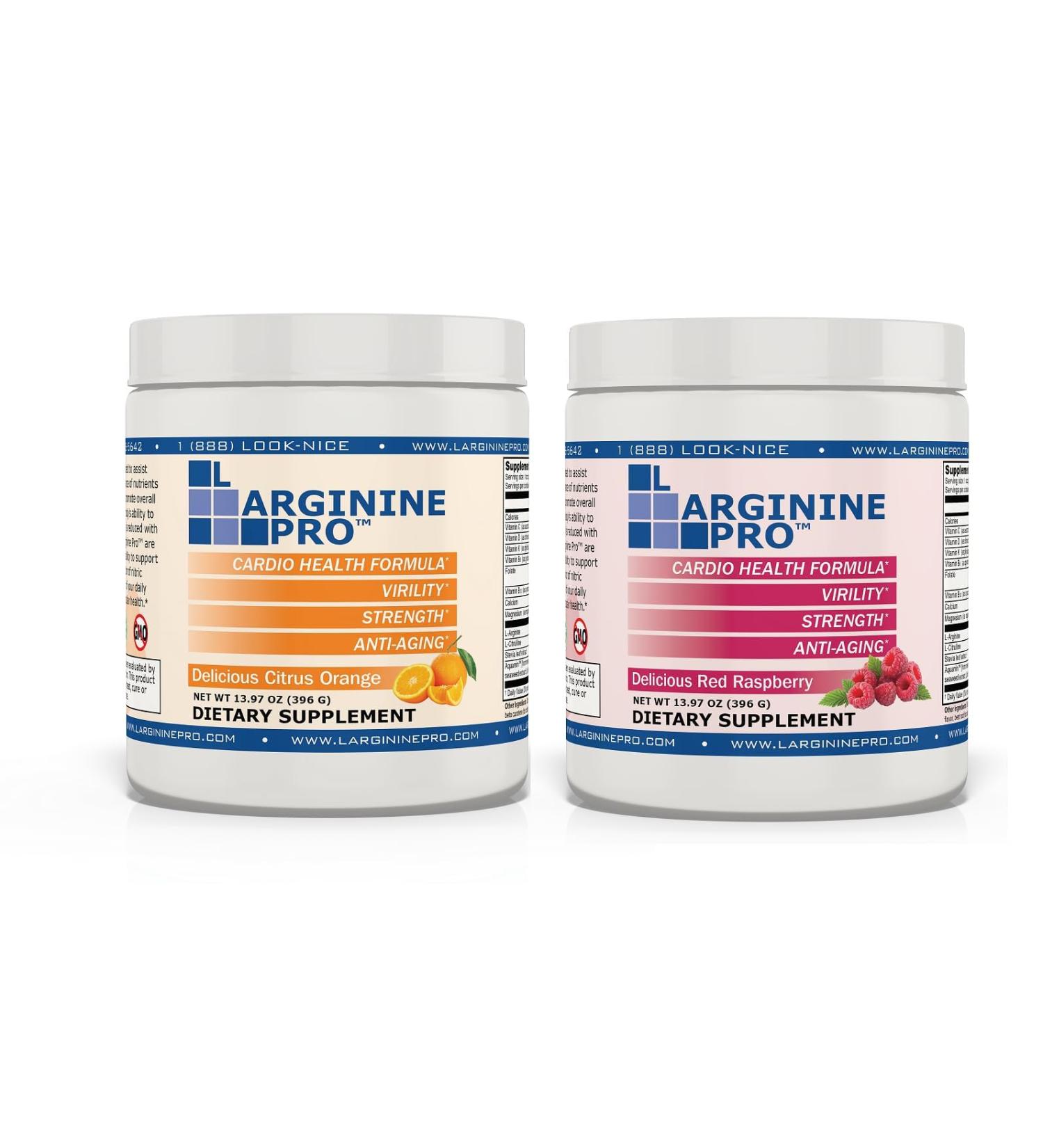 L-ARGININE PRO 2-Pack Orange and Raspberry & Great Tasting | Blood Flow | Pre-Workout Drink | Increased Energy | Vitamins C B6 B12 K & More - Buy Online on GoSupps.com