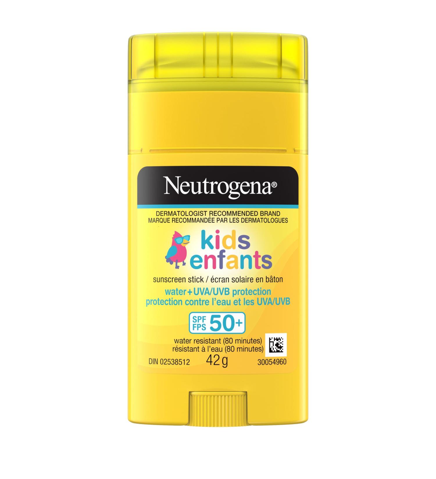 Neutrogena Kids Sunscreen Stick SPF 50+ Sun Protection UVA & UVB Water resistant Sunscreen Travel Sized 42-g - Buy Online on GoSupps.com