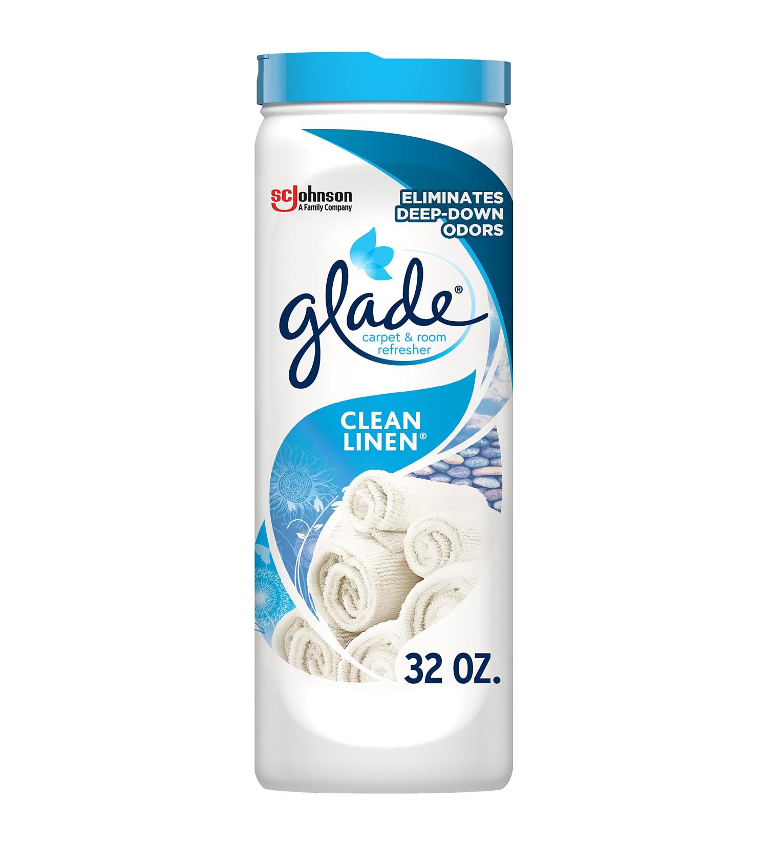 Glade Carpet and Room Deodorizer for Home, Pets, Smoke - Clean Linen 32 Oz - Buy Online on GoSupps.com