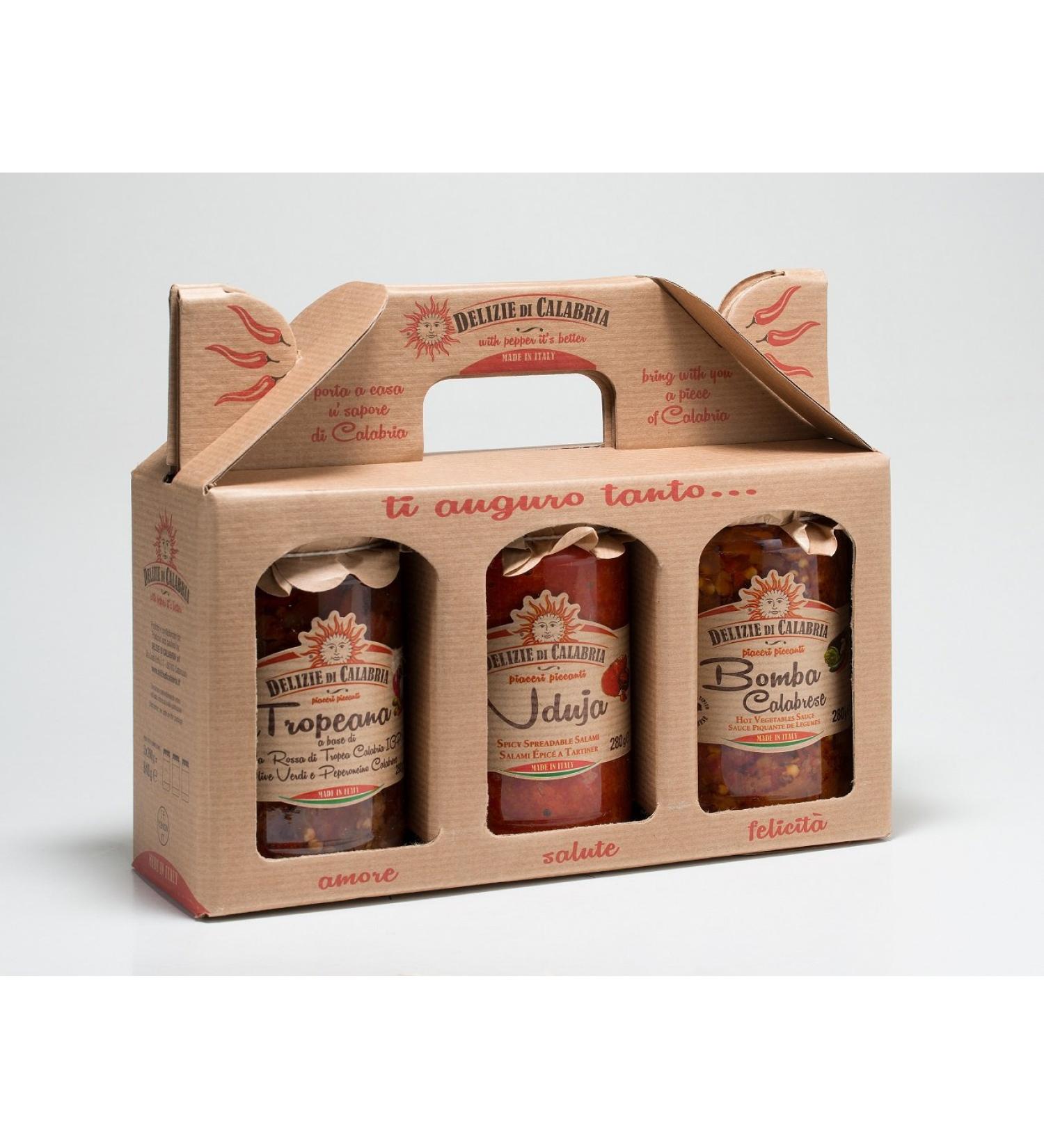 Delizie di Calabria Kraft i Trois Treasures Trio de Sauces Picquantes Calabresi Lot de 3 x 540 g