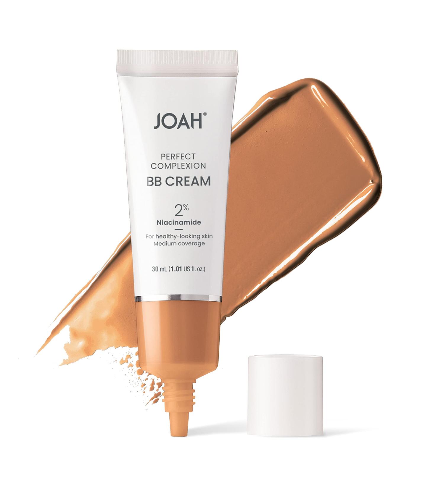 JOAH Beauty Perfect Complexion BB Cream with Hyaluronic Acid and Niaciminade Korean Makeup with Medium Buildable Coverage Evens Skin Tone Lightweight Semi Matte Finish Tan with Warm Undertones - Buy Online on GoSupps.com