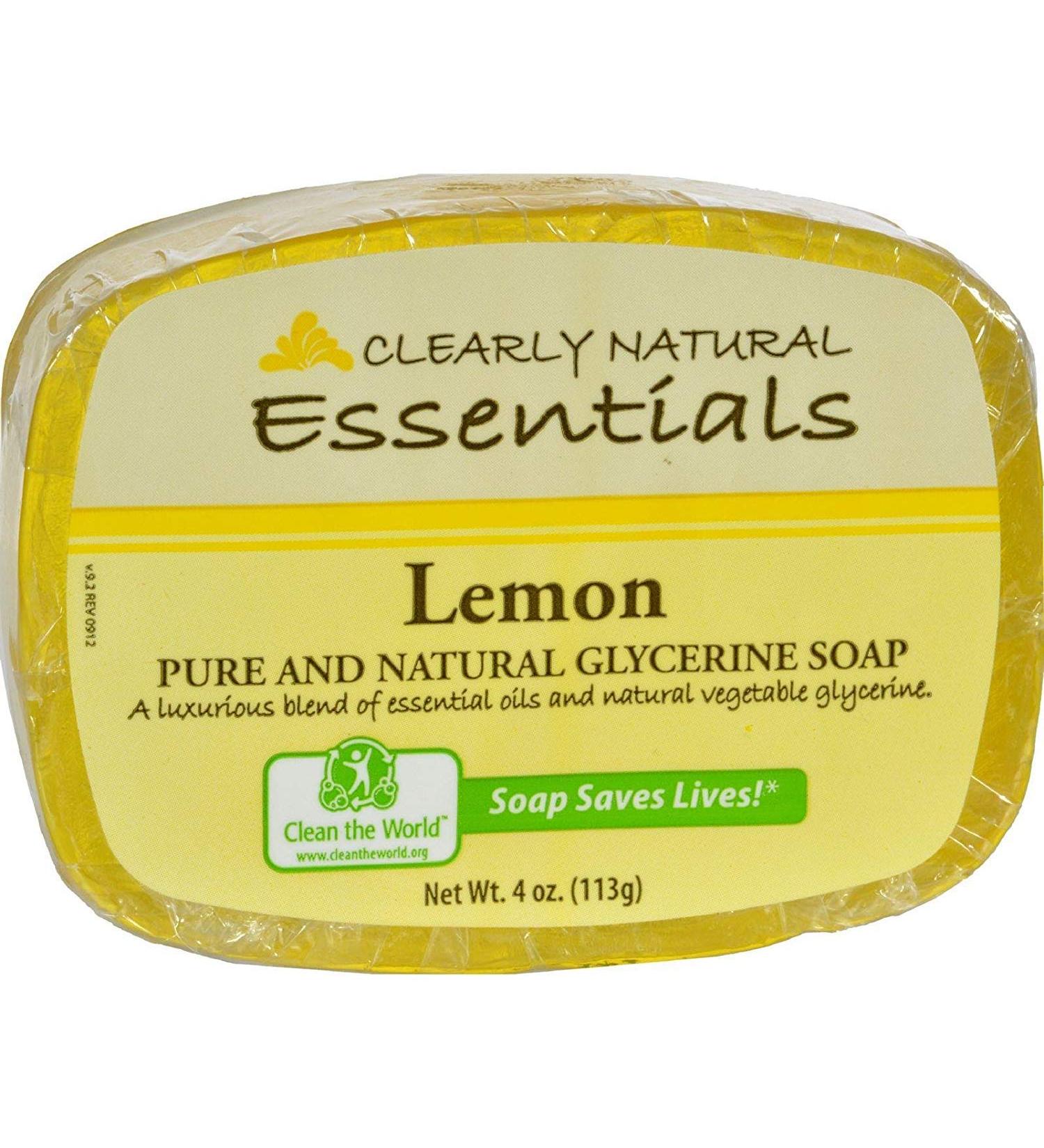 Clearly Natural Lemon Glycerine Bar Soap 4 Ounce - 6 per case.